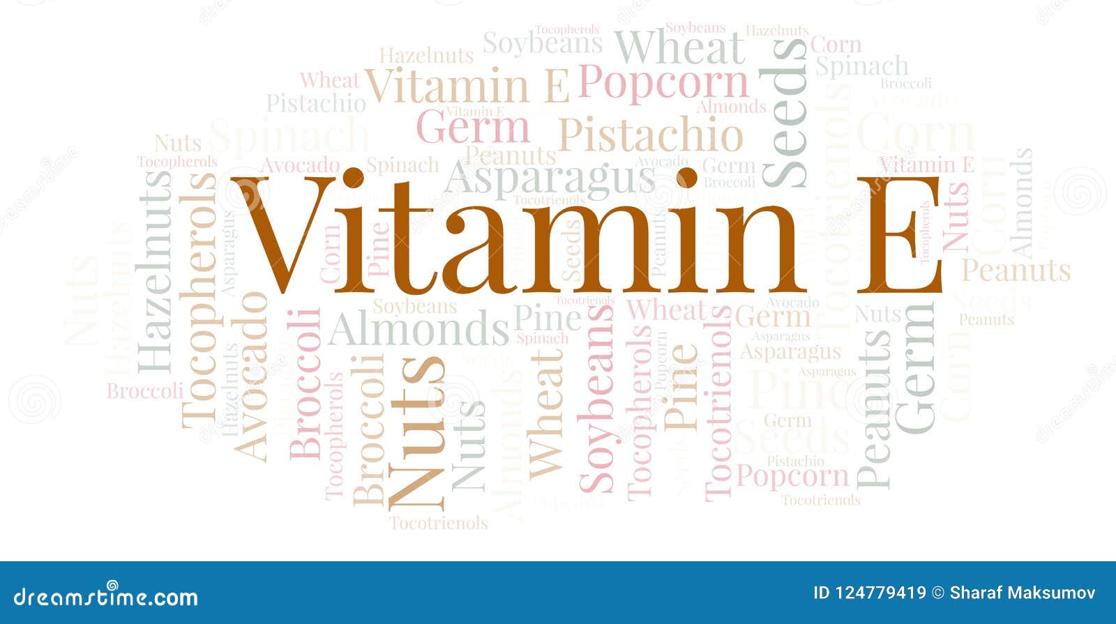 Vitamin E word cloud. stock illustration. Illustration of poster