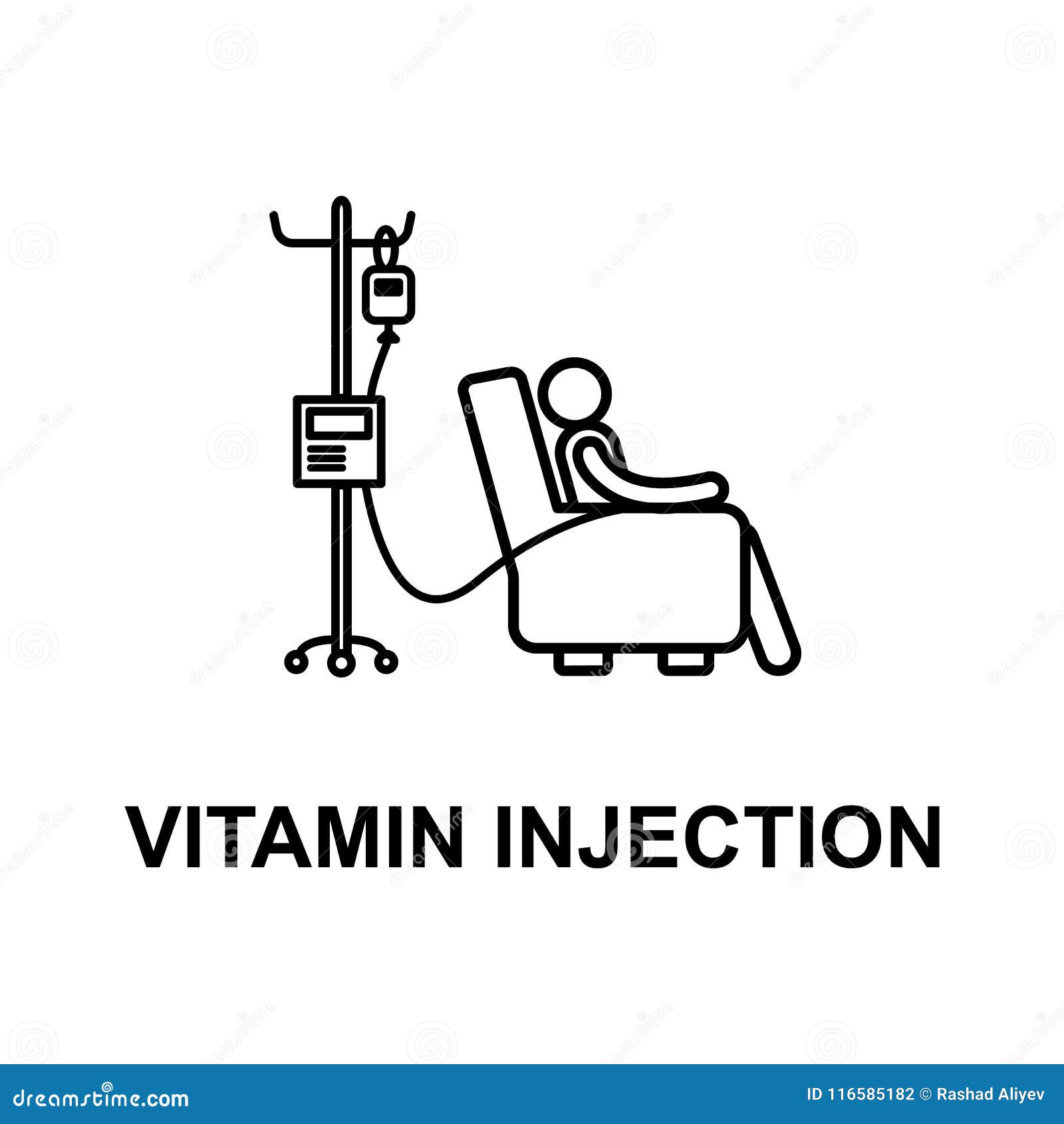 Vitamin Injection Icon Element Of Treatment With Name For
