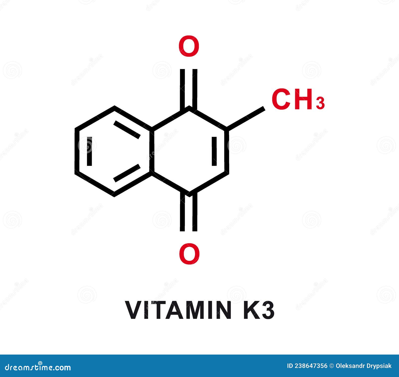 Vitamin K3 Chemical Formula. Vitamin K3 Chemical Molecular Structure