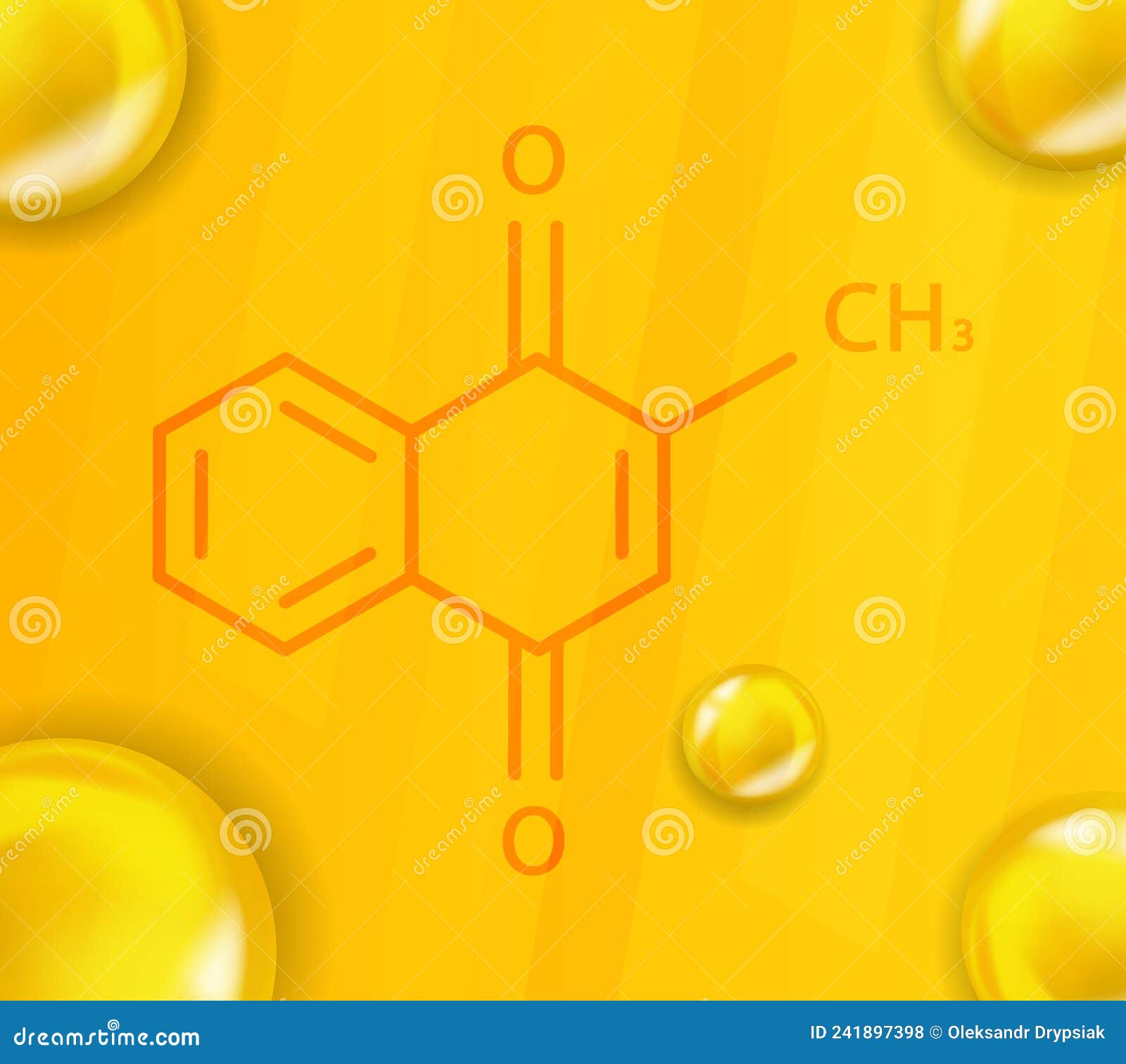 Vitamin K3 Chemical Formula. Vitamin K3 Realistic Chemical Molecular