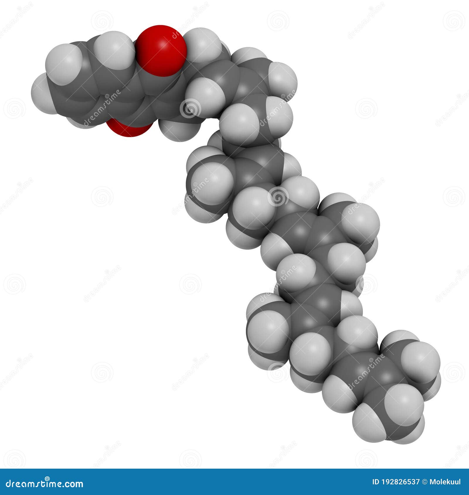Vitamin K2 or Menaquinone Molecule. 3D Rendering Stock Image