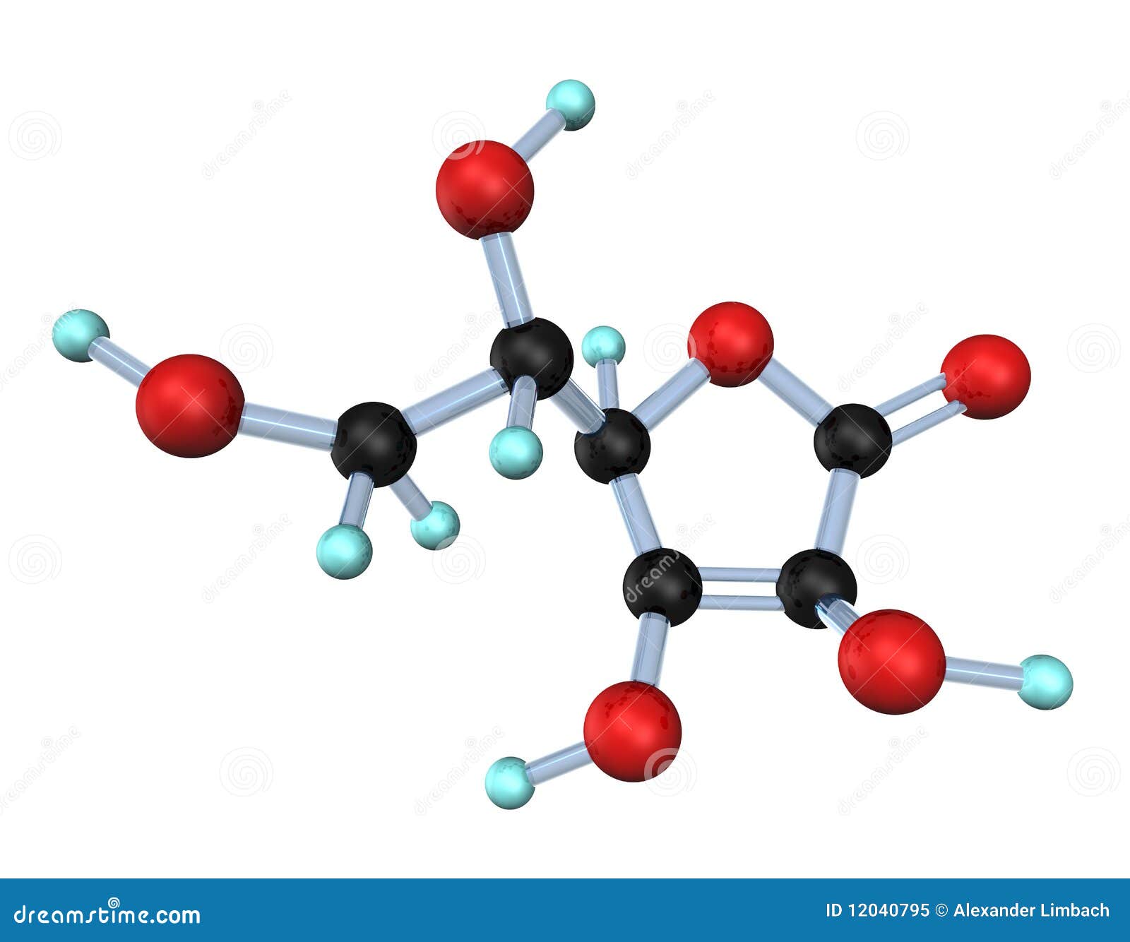Vitamine C 3D de molécule illustration stock. Image du moléculaire
