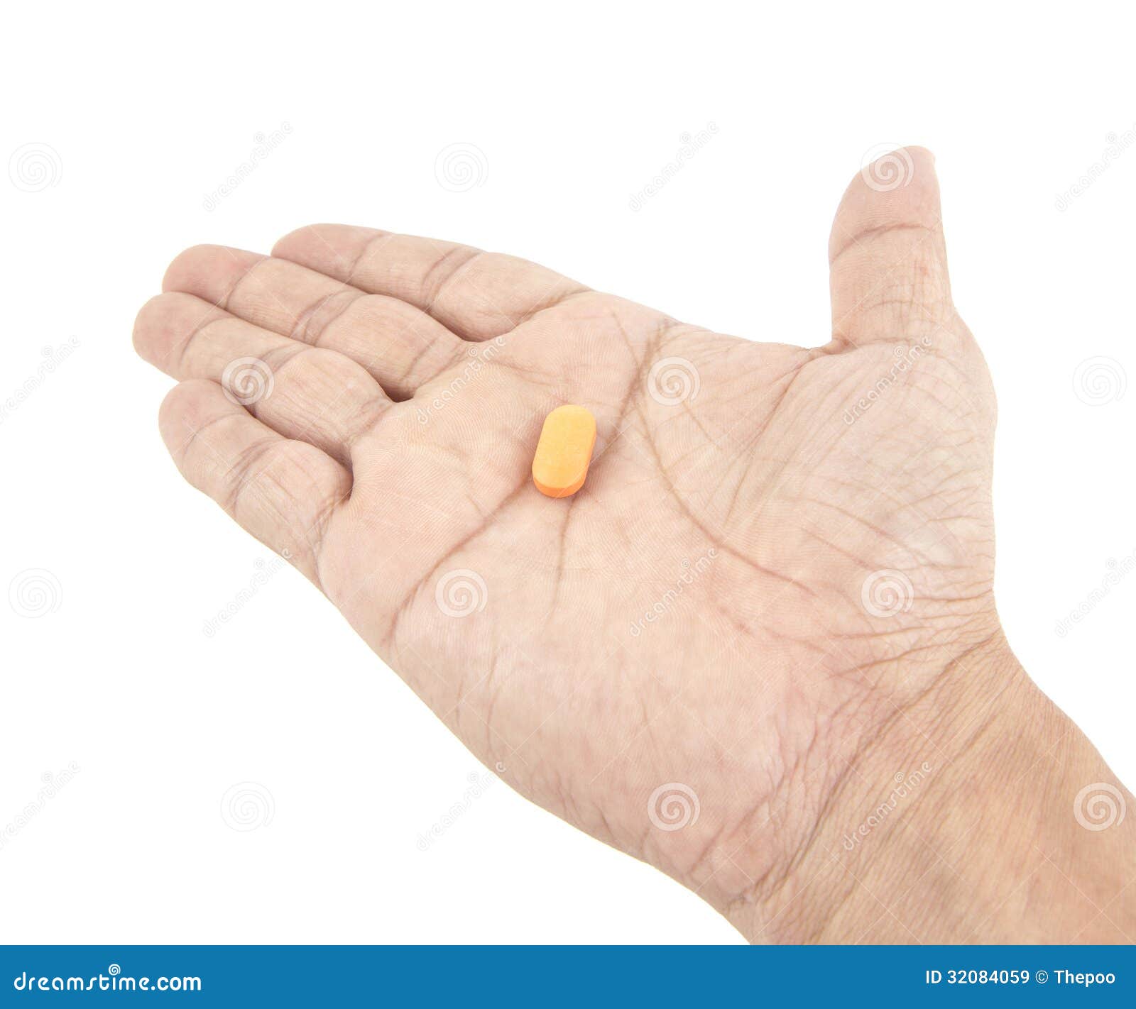 Vitamins on hand. stock image. Image of hand, antibiotic 32084059