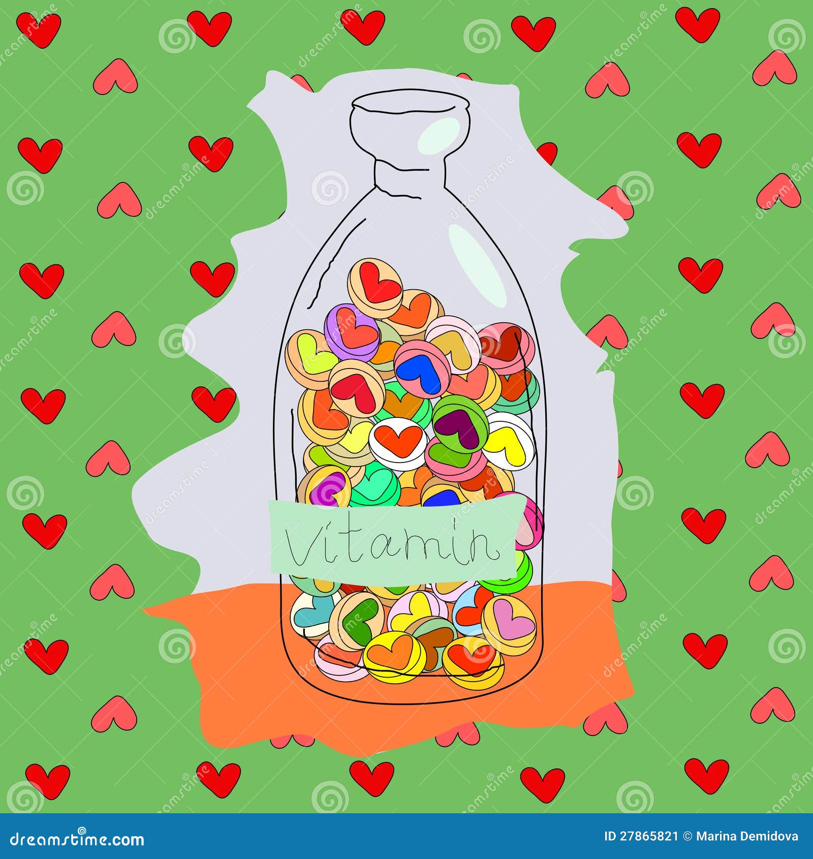 Vitamins love stock vector. Illustration of capsule, color 27865821