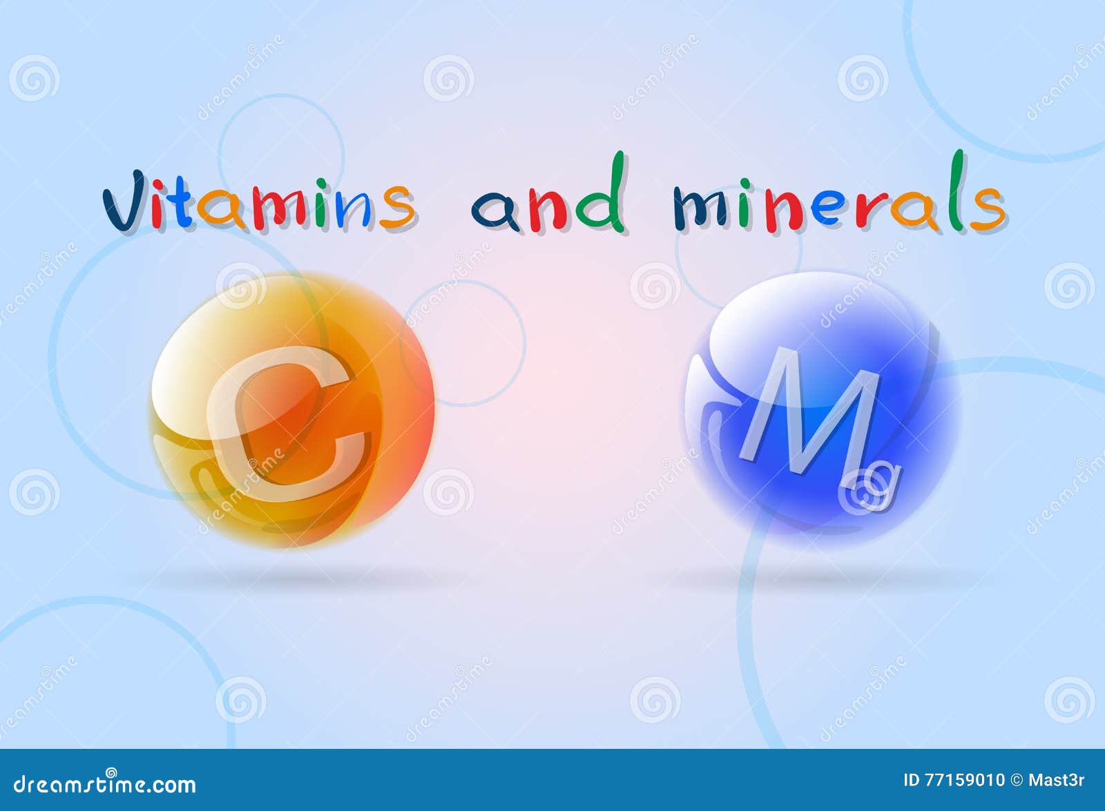 Vitamins Minerals Colorful Banner Stock Vector Illustration of