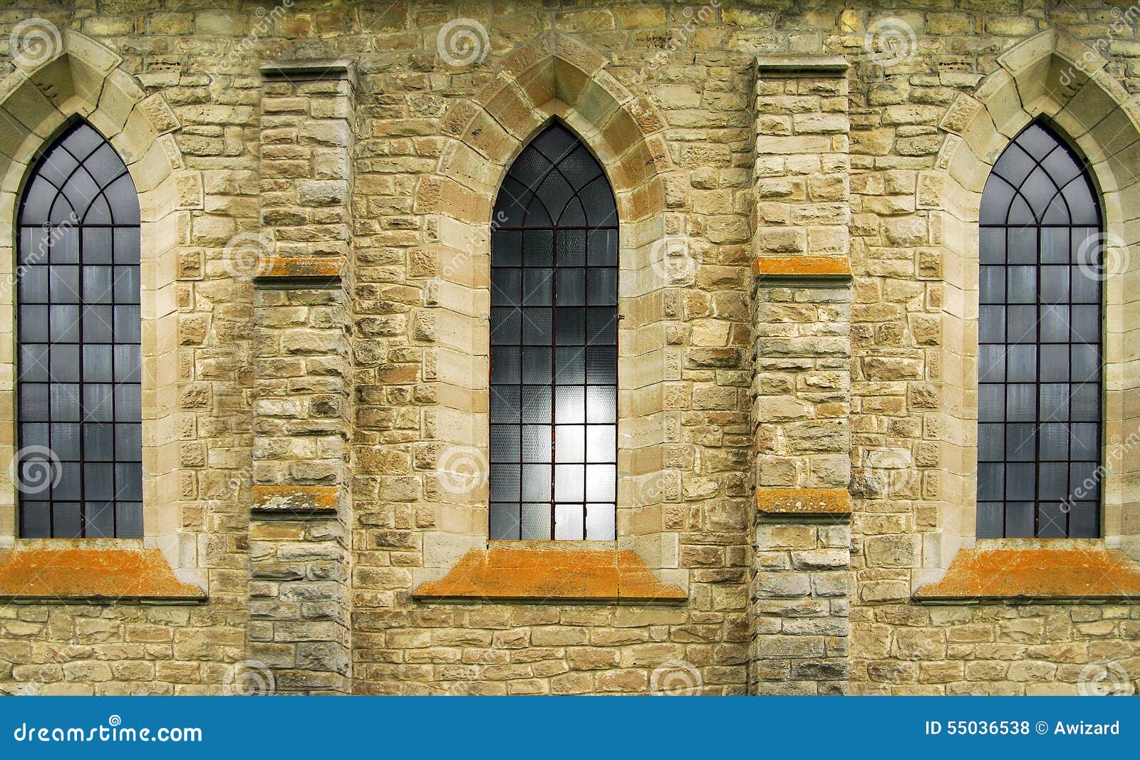 vitrage windows of ancient abbey