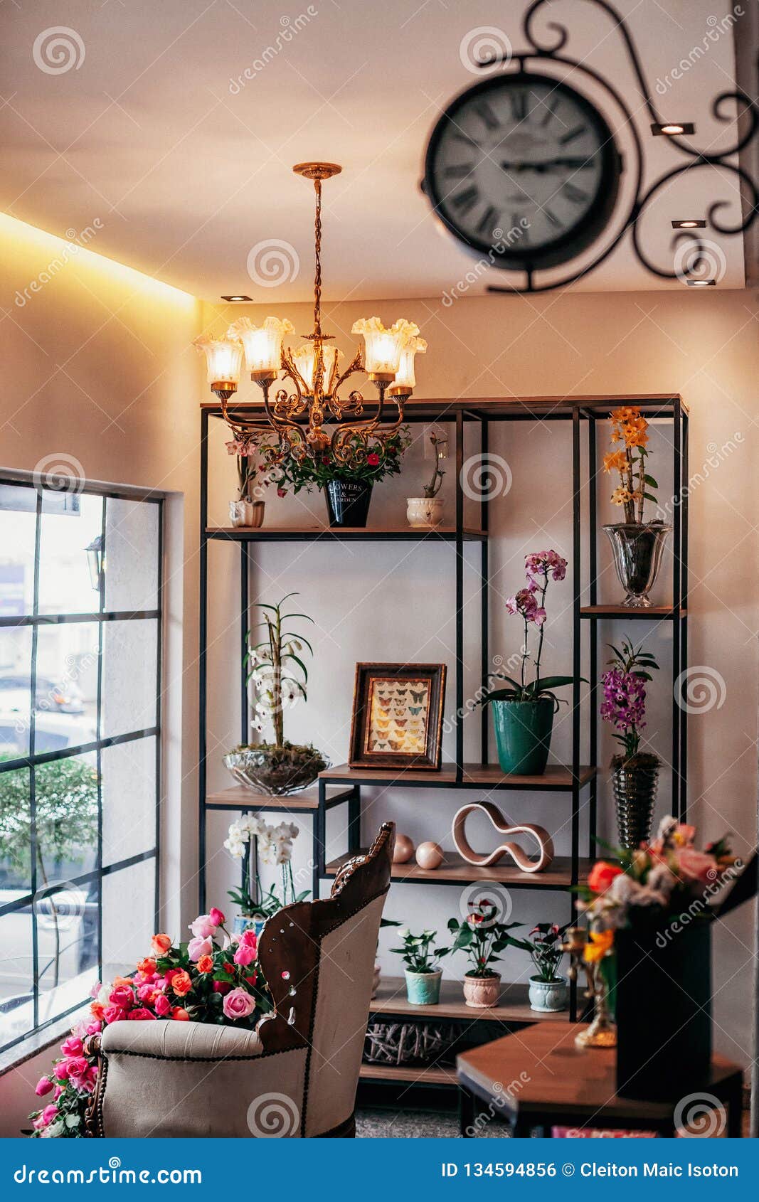 a vitrine from a flower shop