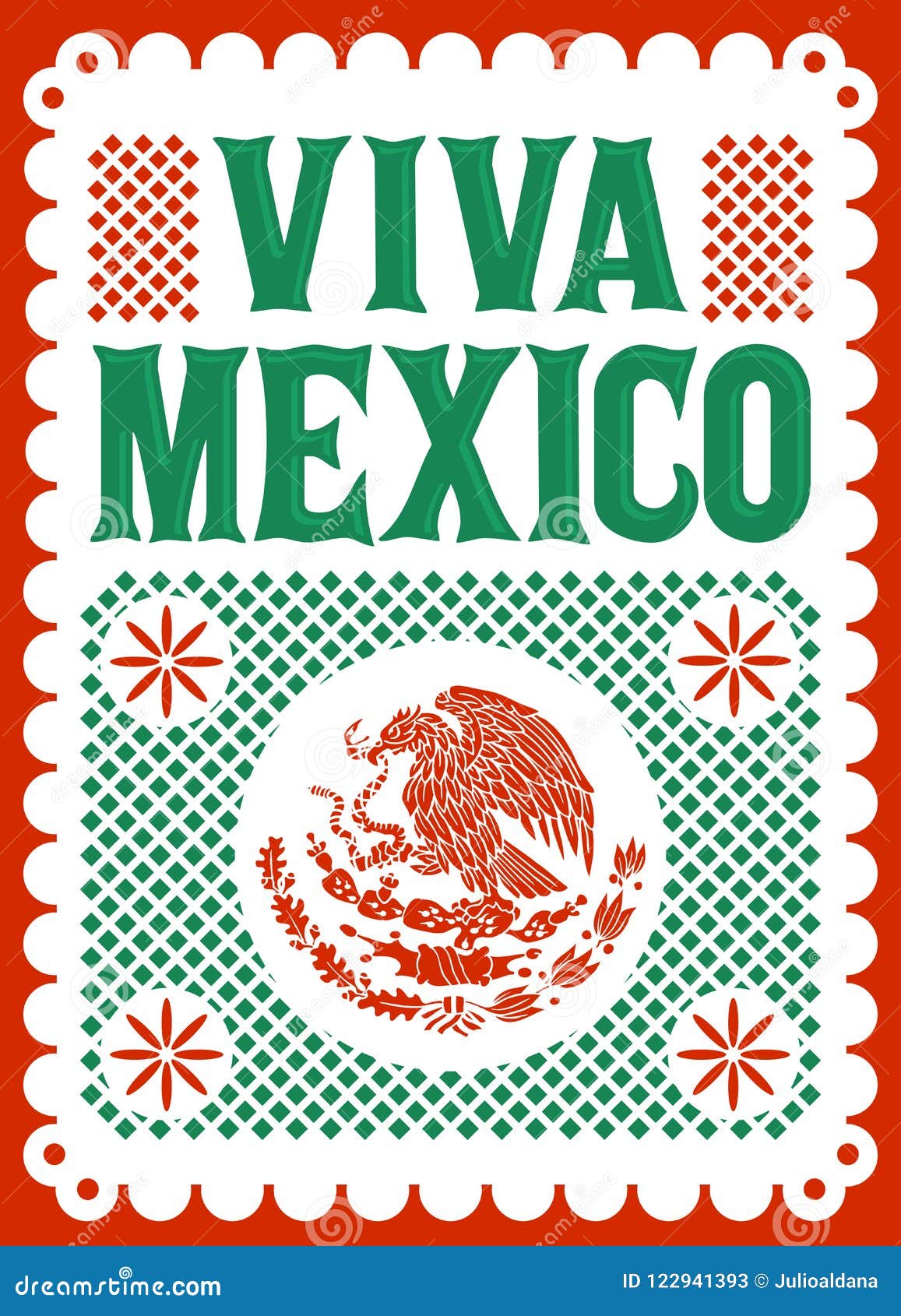 viva mexico mexican holiday  poster, street decoration .