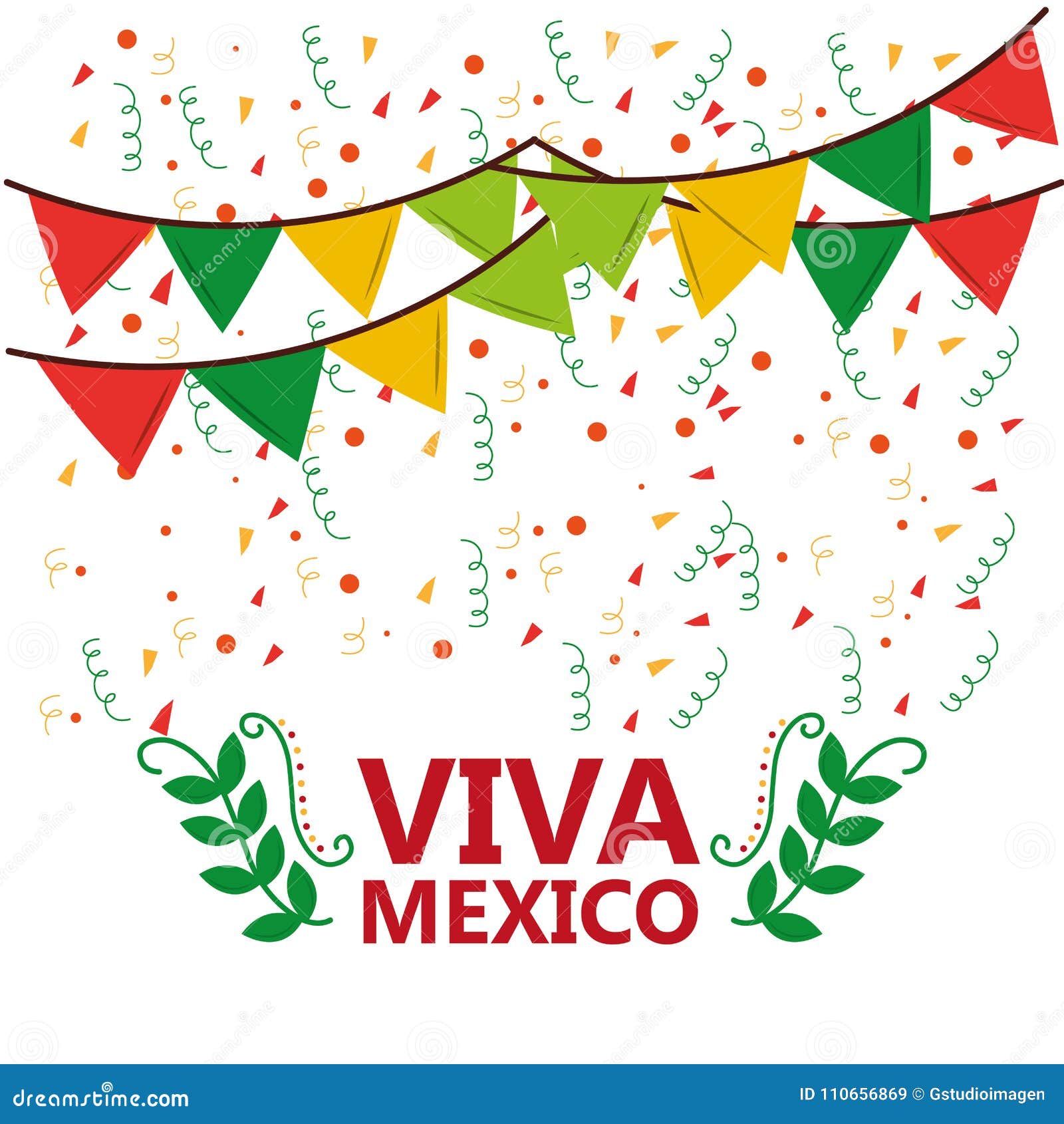 viva mexico poster confetti garland leaves party