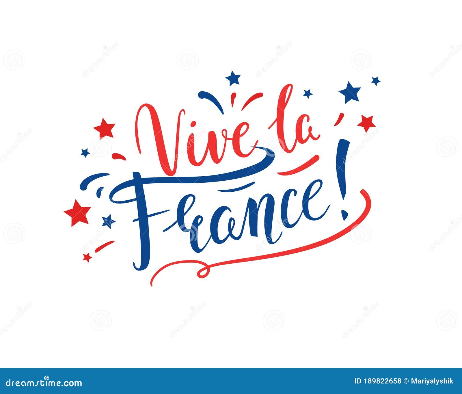 Vive La France! Handwritten Inscription in French for Greeting Cards ...