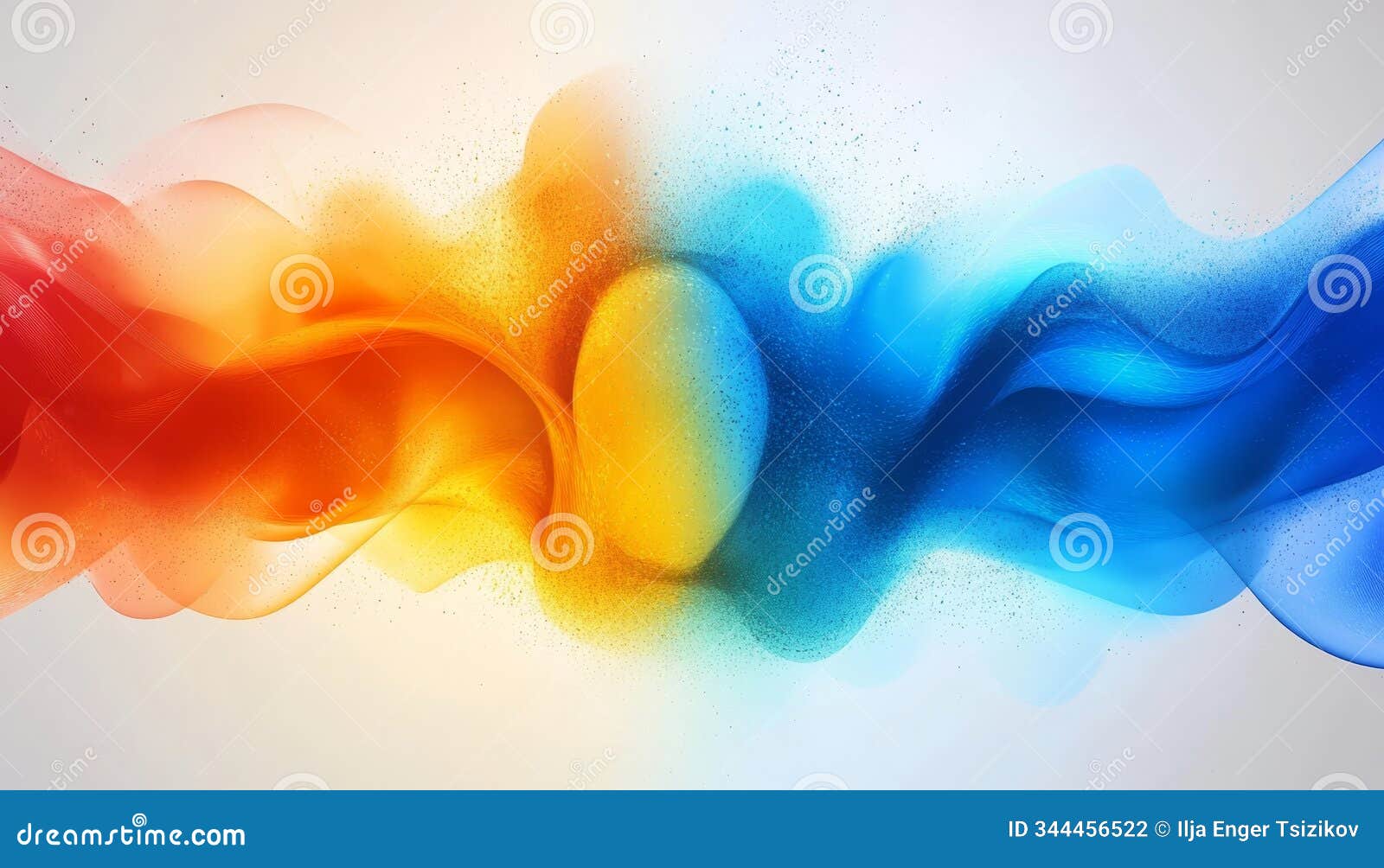 vivid abstract blue and red flowing blurry smoke background colorful, wavy, liquid .