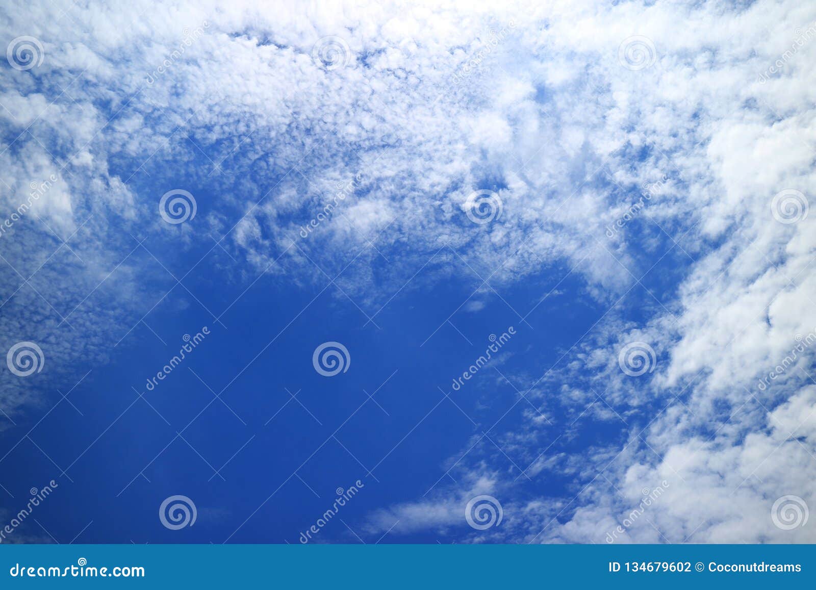 Vivid Blue Sunny Sky with Pure White Clouds Stock Photo - Image of ...