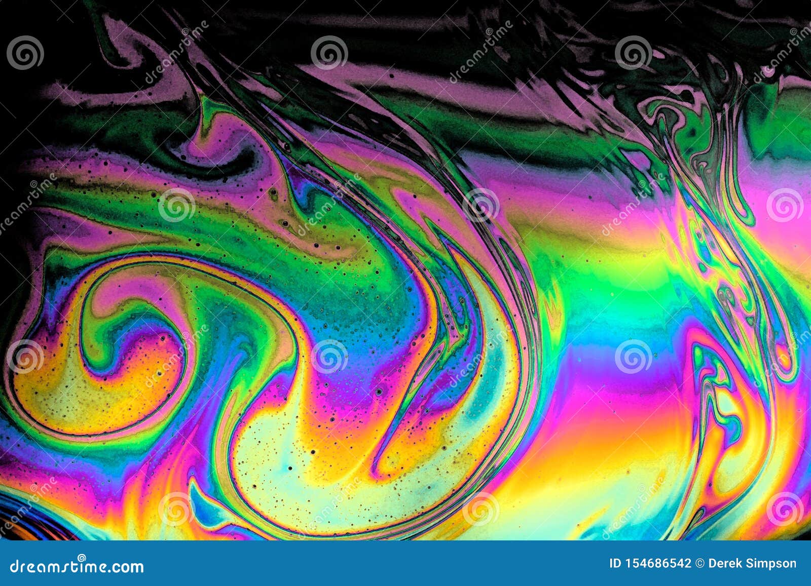 Vivid Rainbow Effect with Black, Trippy Psychedelic Abstract Stock ...