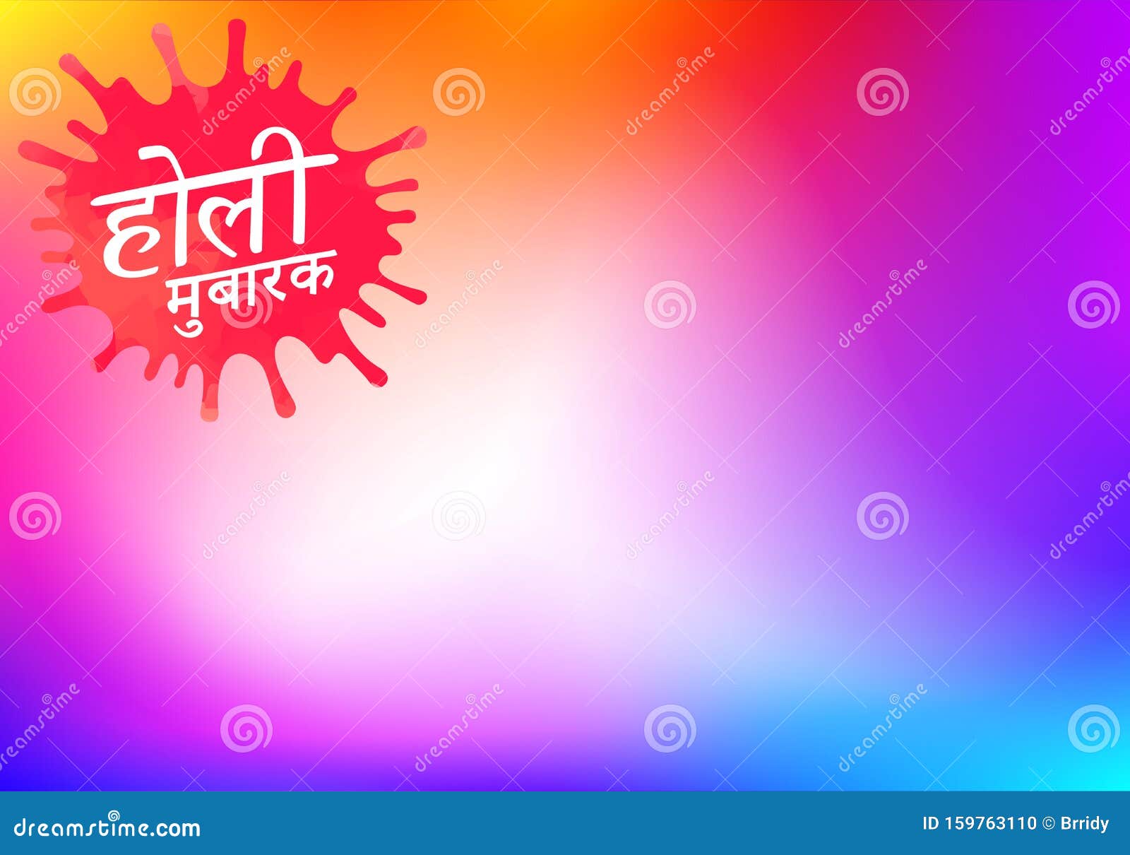 Vivid Vector Background with Colorful Paint Splashes and Blot. Happy Holi  Banner on Hindi Stock Vector - Illustration of gradient, hindu: 159763110