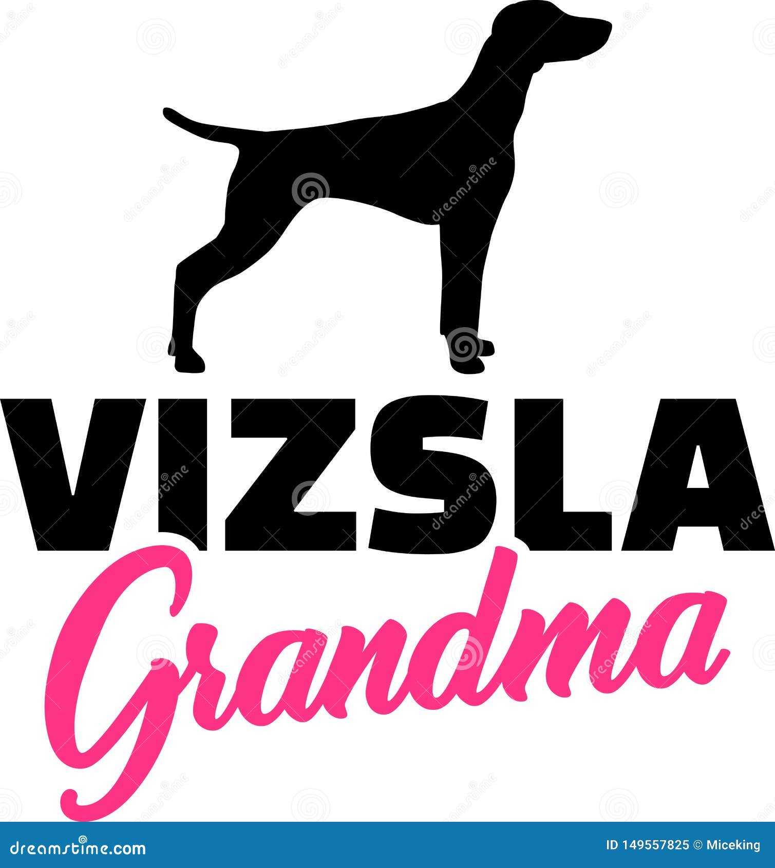 Download Vizsla Grandma With Silhouette Stock Vector - Illustration ...