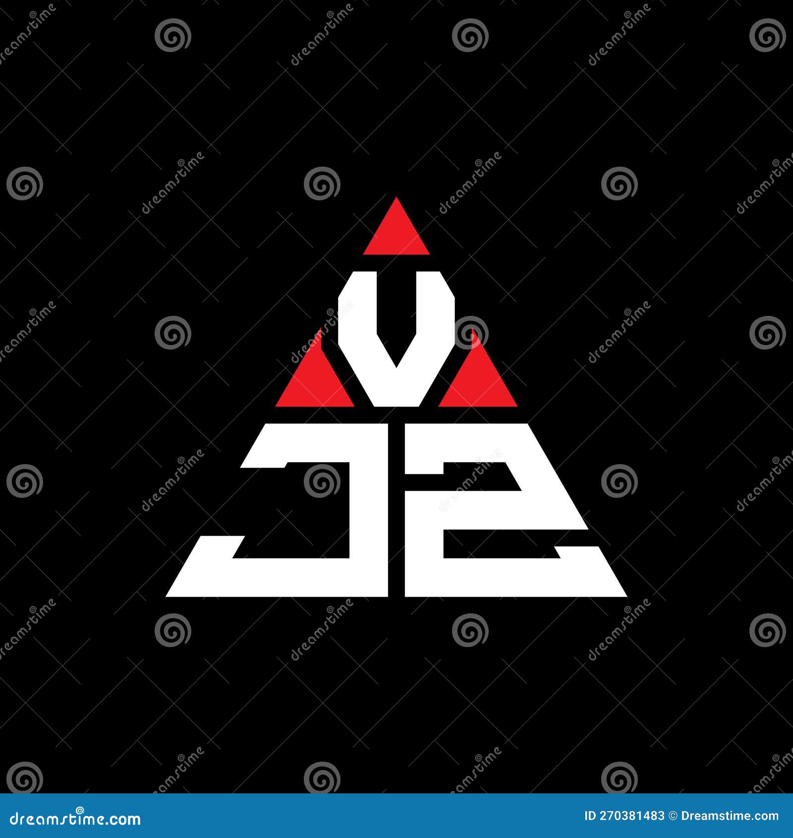 vjz triangle letter logo  with triangle . vjz triangle logo  monogram. vjz triangle  logo template with red