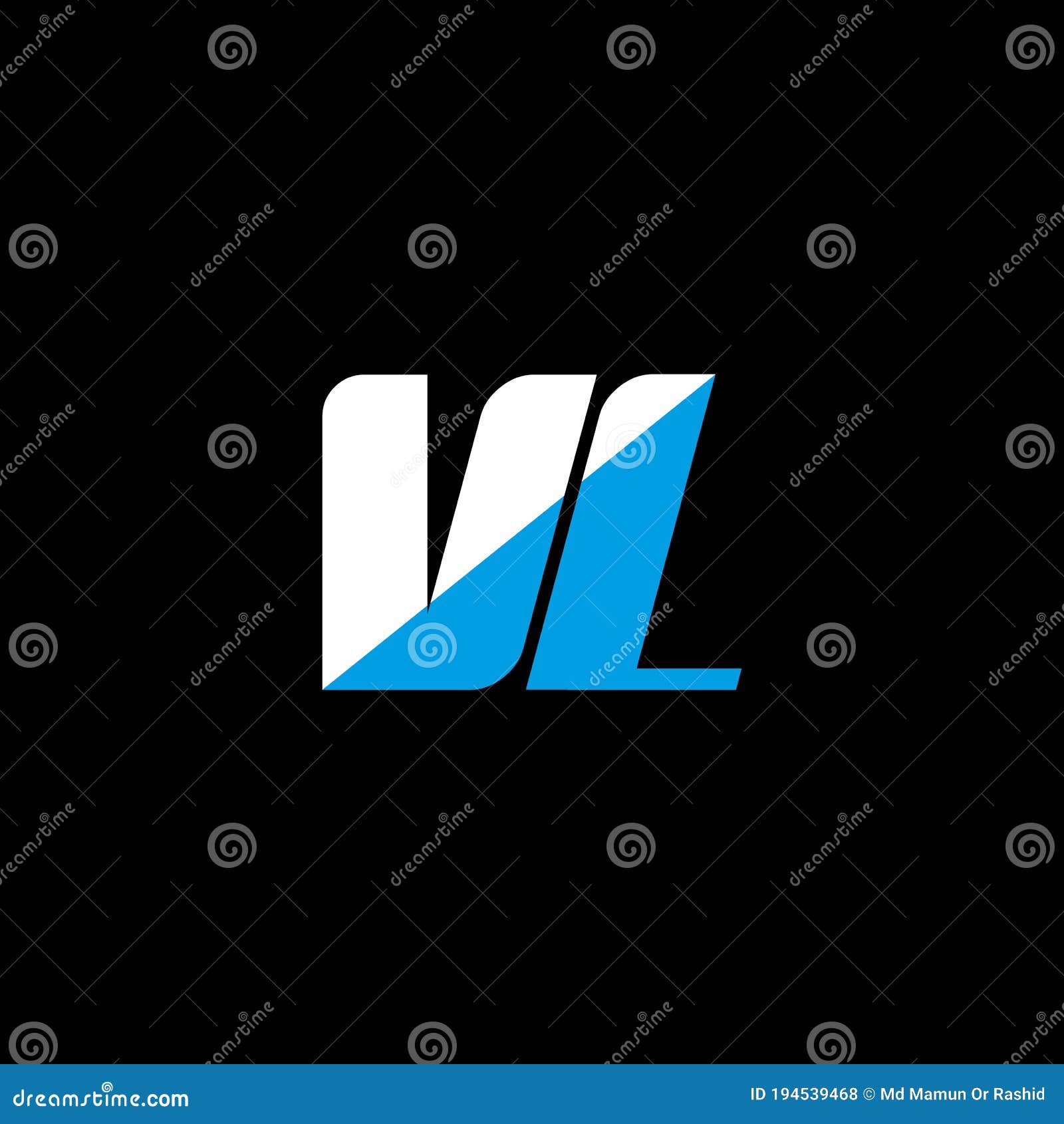 VL Letter Logo Design on Black Background. VL Creative Initials Letter Logo  Concept. VL Icon Design Stock Vector - Illustration of business, black:  194539468