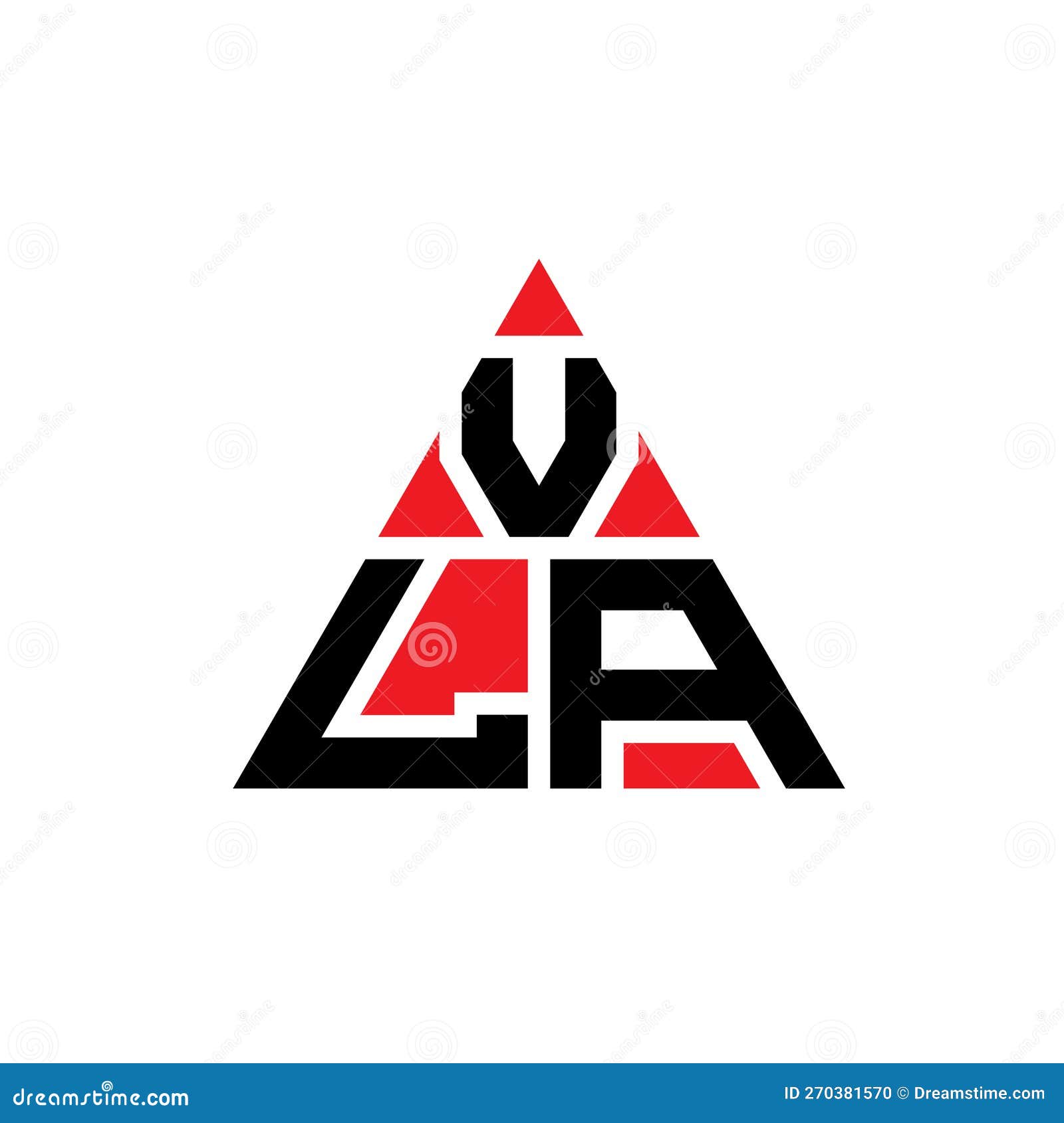 vla triangle letter logo  with triangle . vla triangle logo  monogram. vla triangle  logo template with red