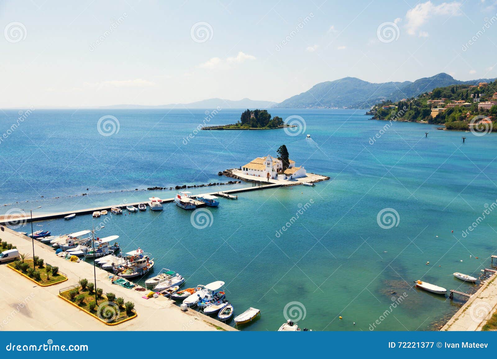 Vlacherna Monastery and Mouse Island on Corfu Stock Image - Image of ...
