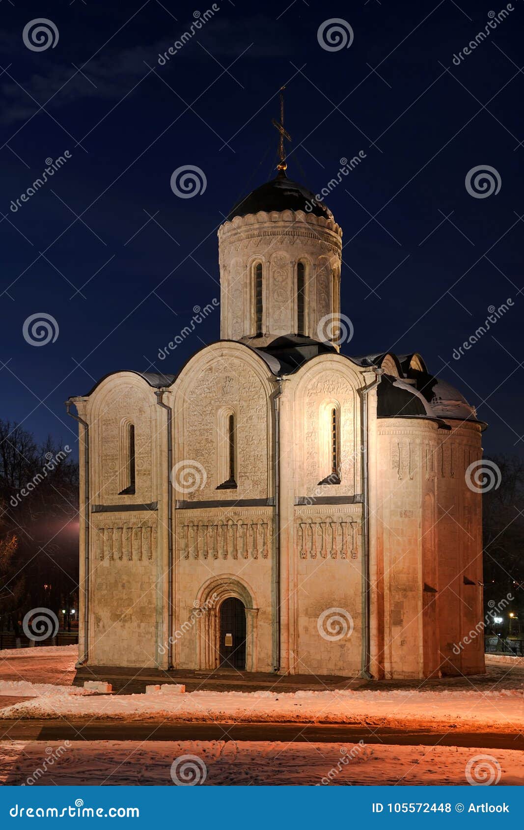 highlighted in the dusk - st. demetrius cathedral