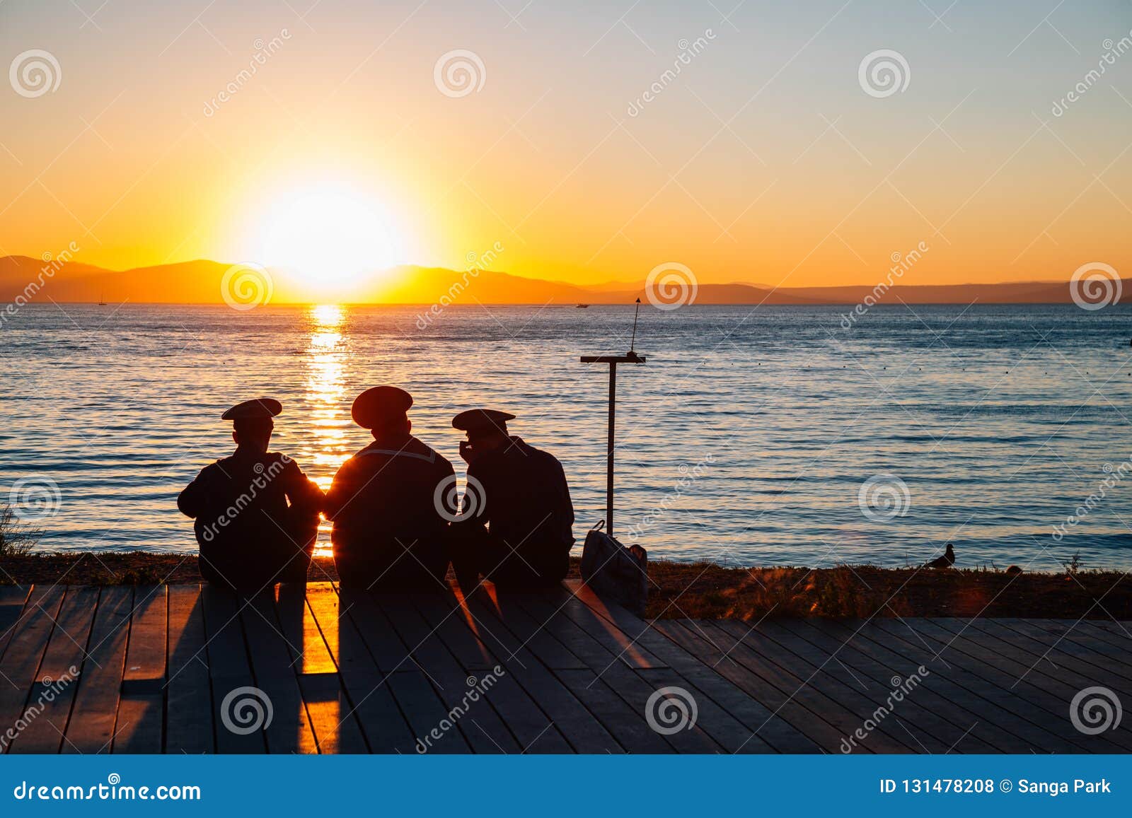 Sunset Beach and Sailor or Navy in Vladivostok, Russia Editorial Stock ...