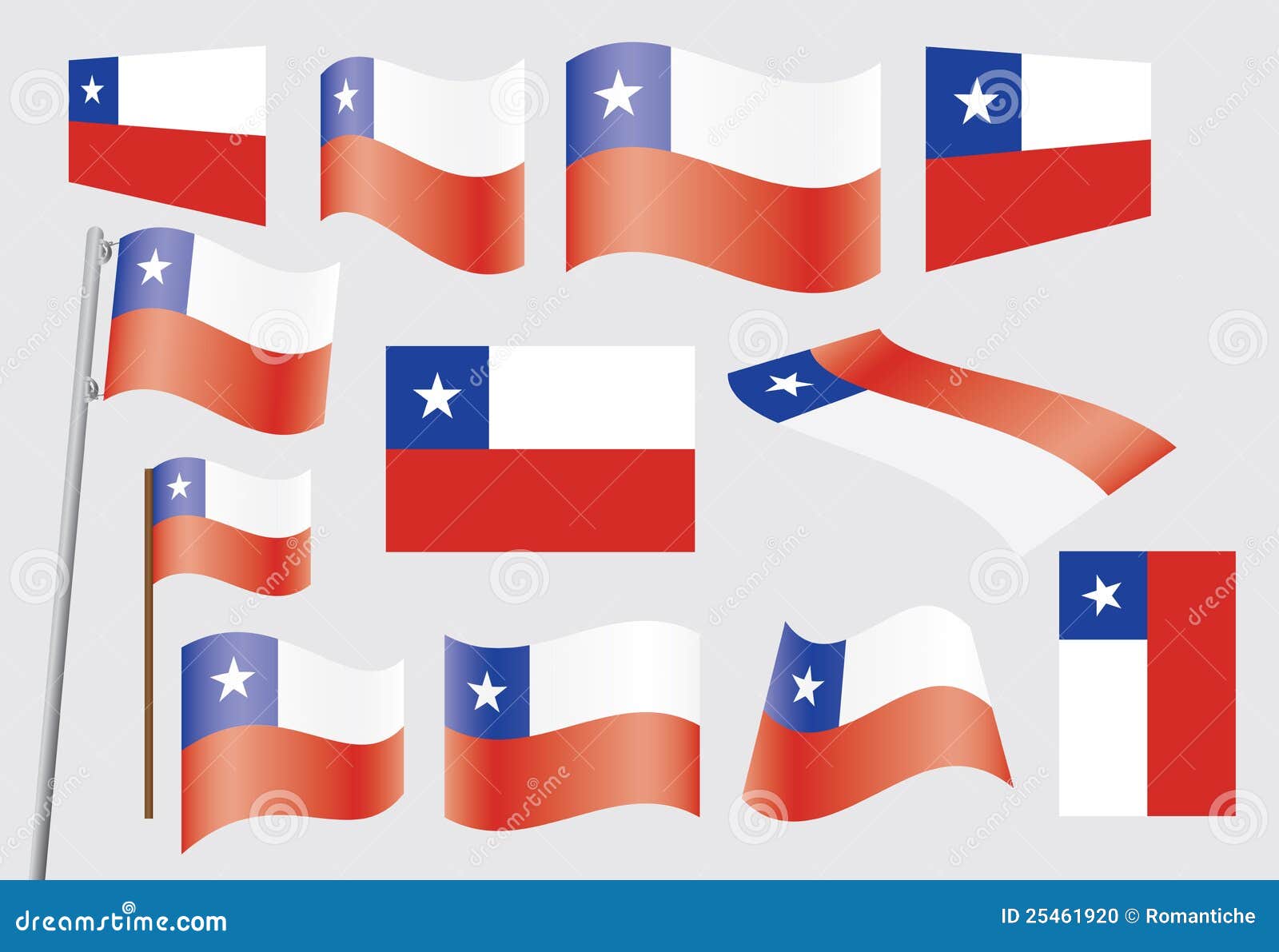 Vlag van Chili vector illustratie. Illustration of houten 25461920