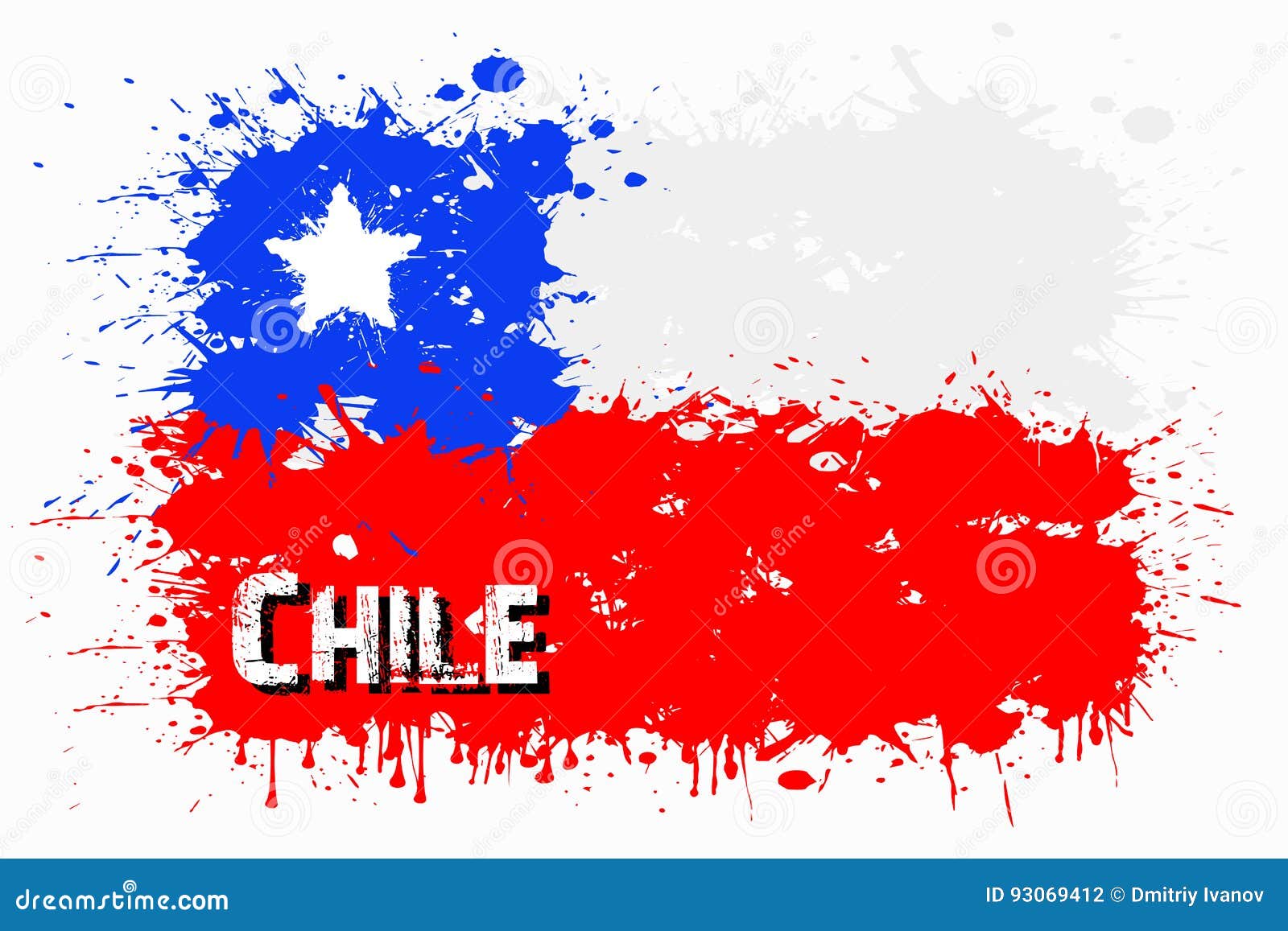 Vlag Van Chili Van Vlekken Van Verf Vector Illustratie Illustration