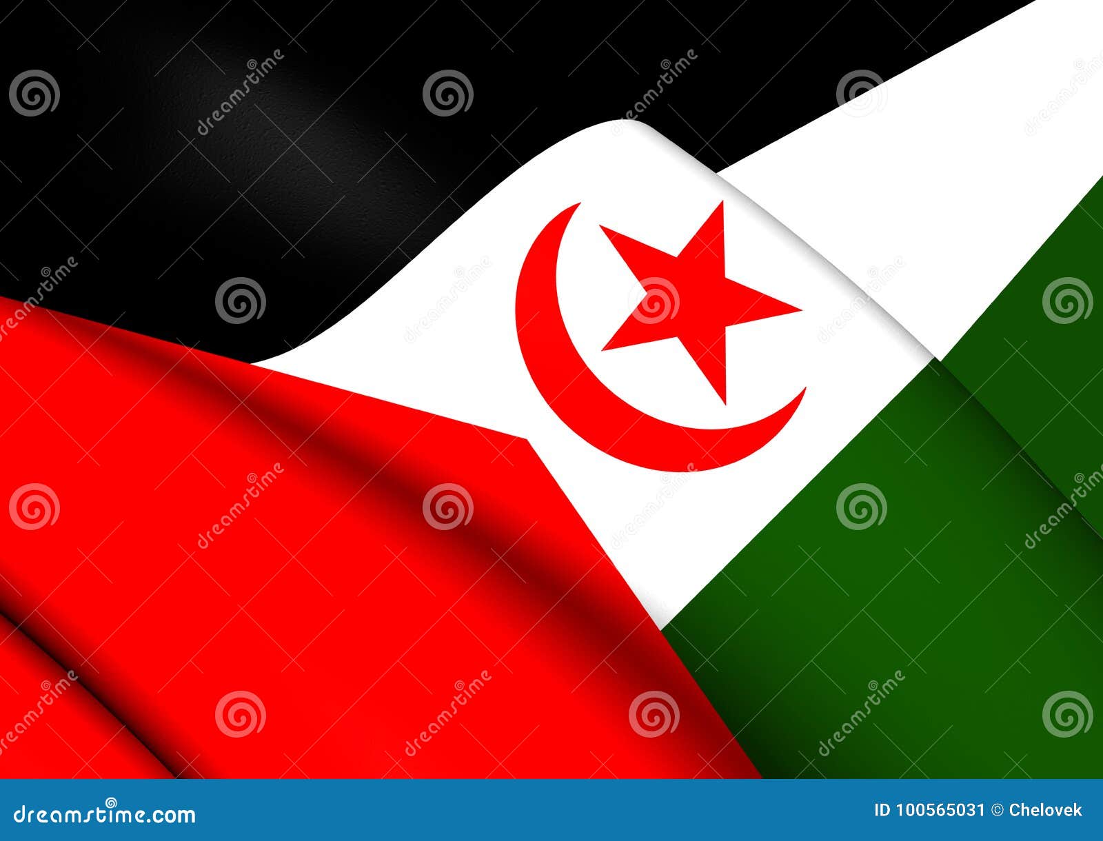 Western Sahara with Flag on Earth Stock Illustration - Illustration of political