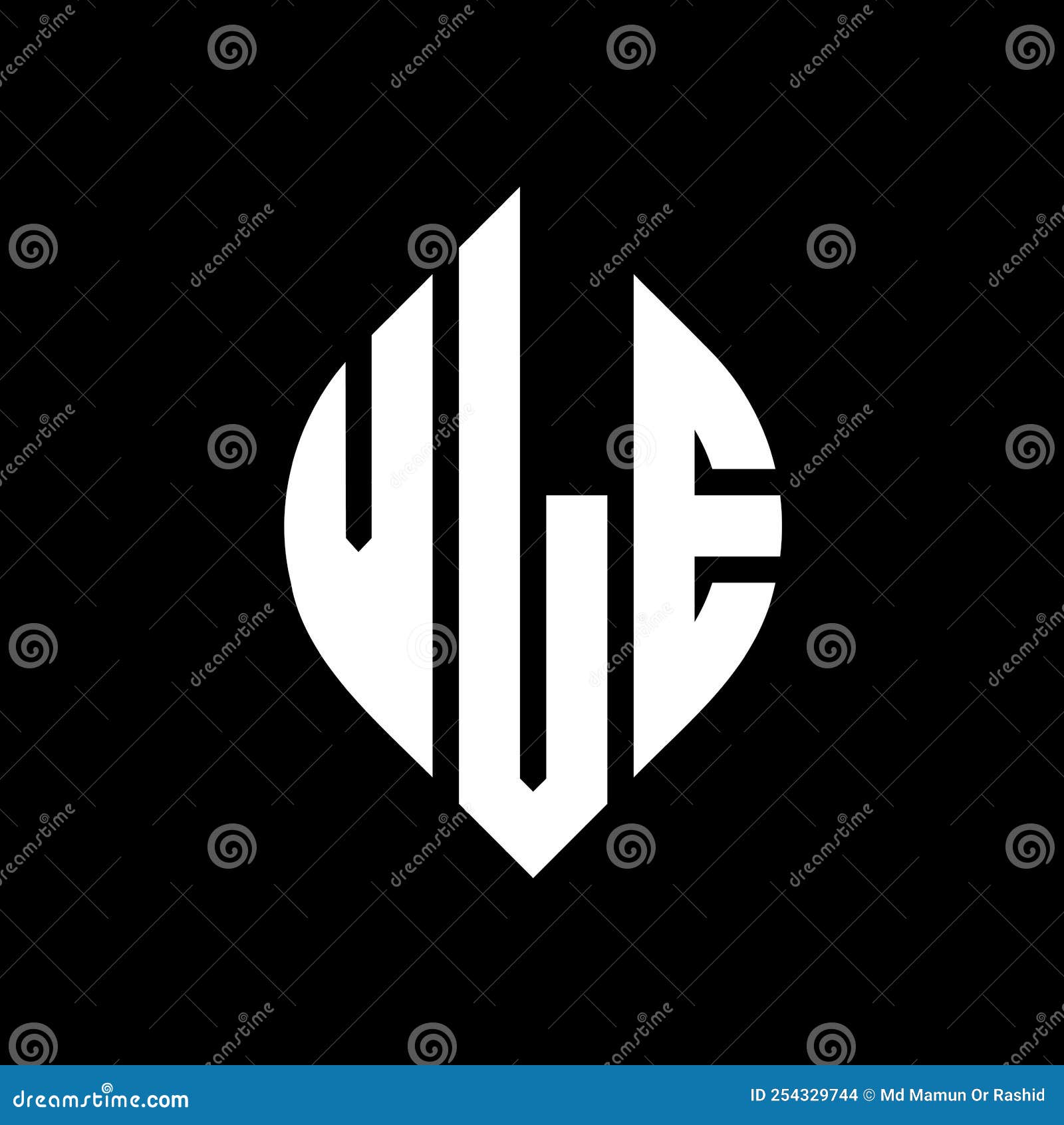 vle circle letter logo  with circle and ellipse . vle ellipse letters with typographic style. the three initials form a