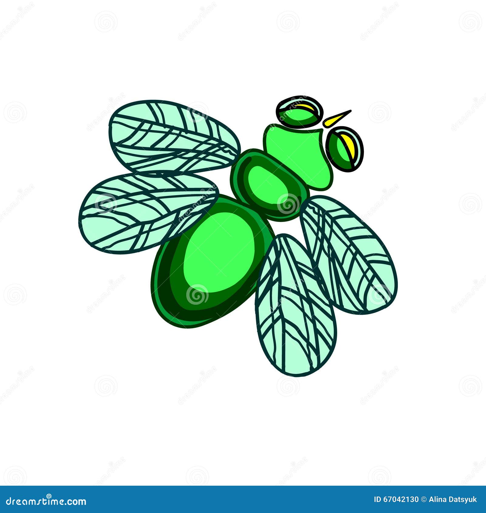 Vlieg Een Insect Met Vleugels Stock Illustratie Illustration of