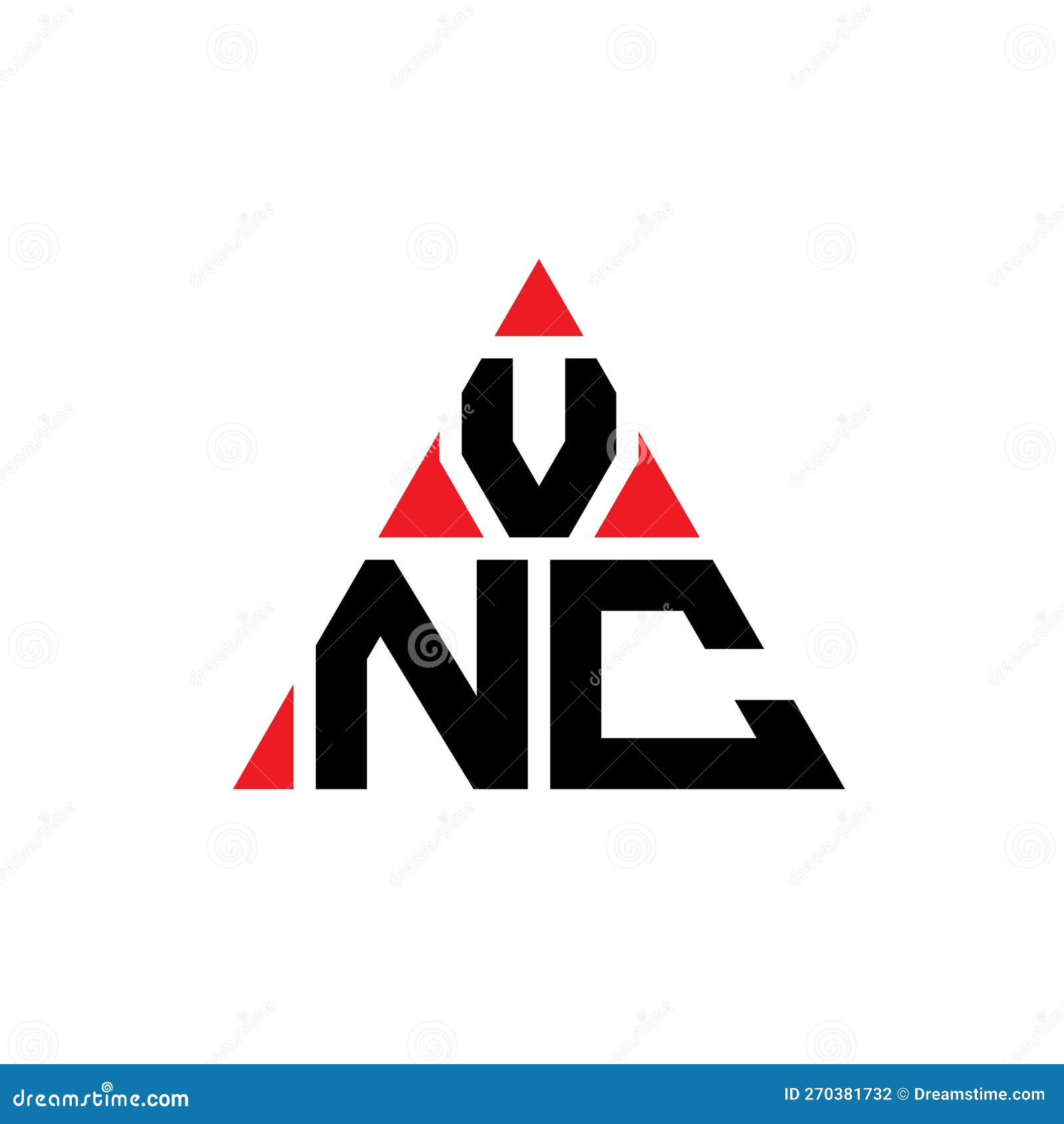 vnc triangle letter logo  with triangle . vnc triangle logo  monogram. vnc triangle  logo template with red