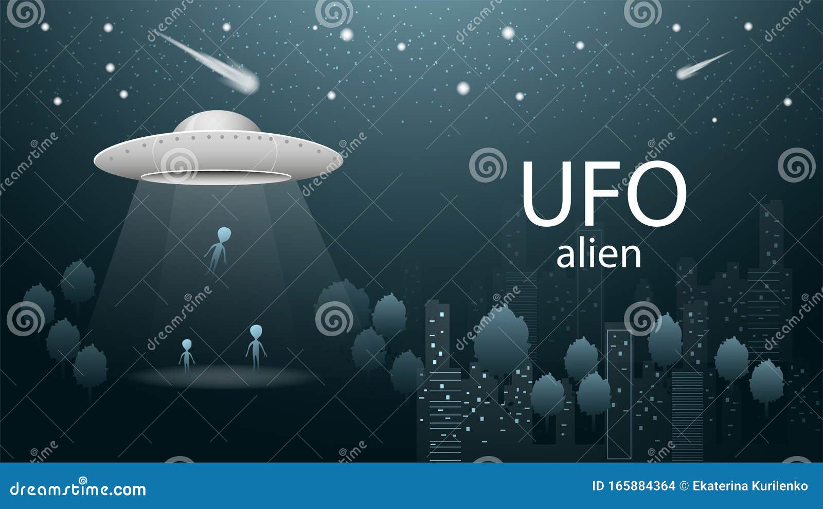 Aliens Voando Com Um Alienígena Fofo Voando Com Espaçonave Desenho