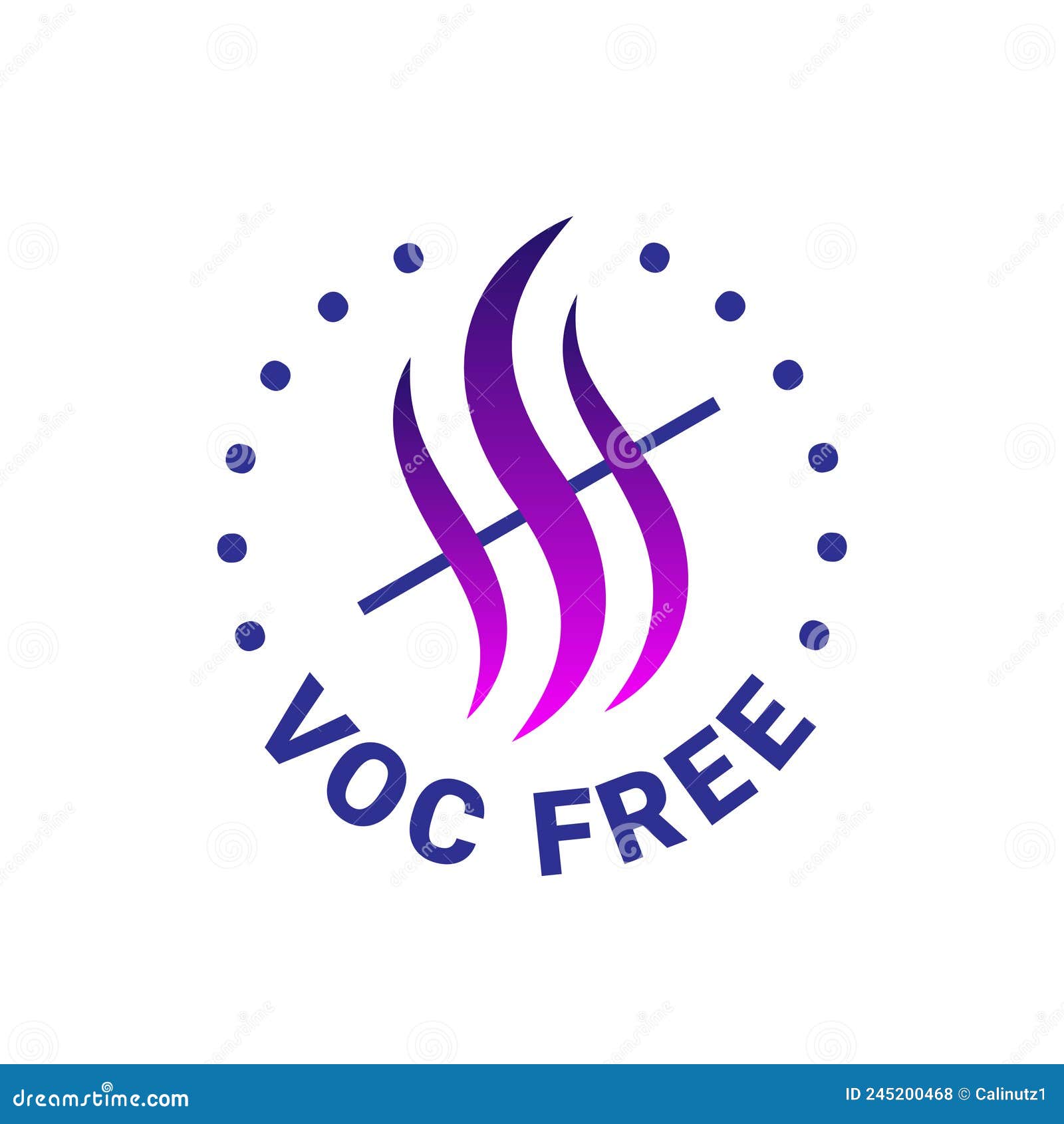 VOC Volatile Organic Compounds Vector Badge Icon