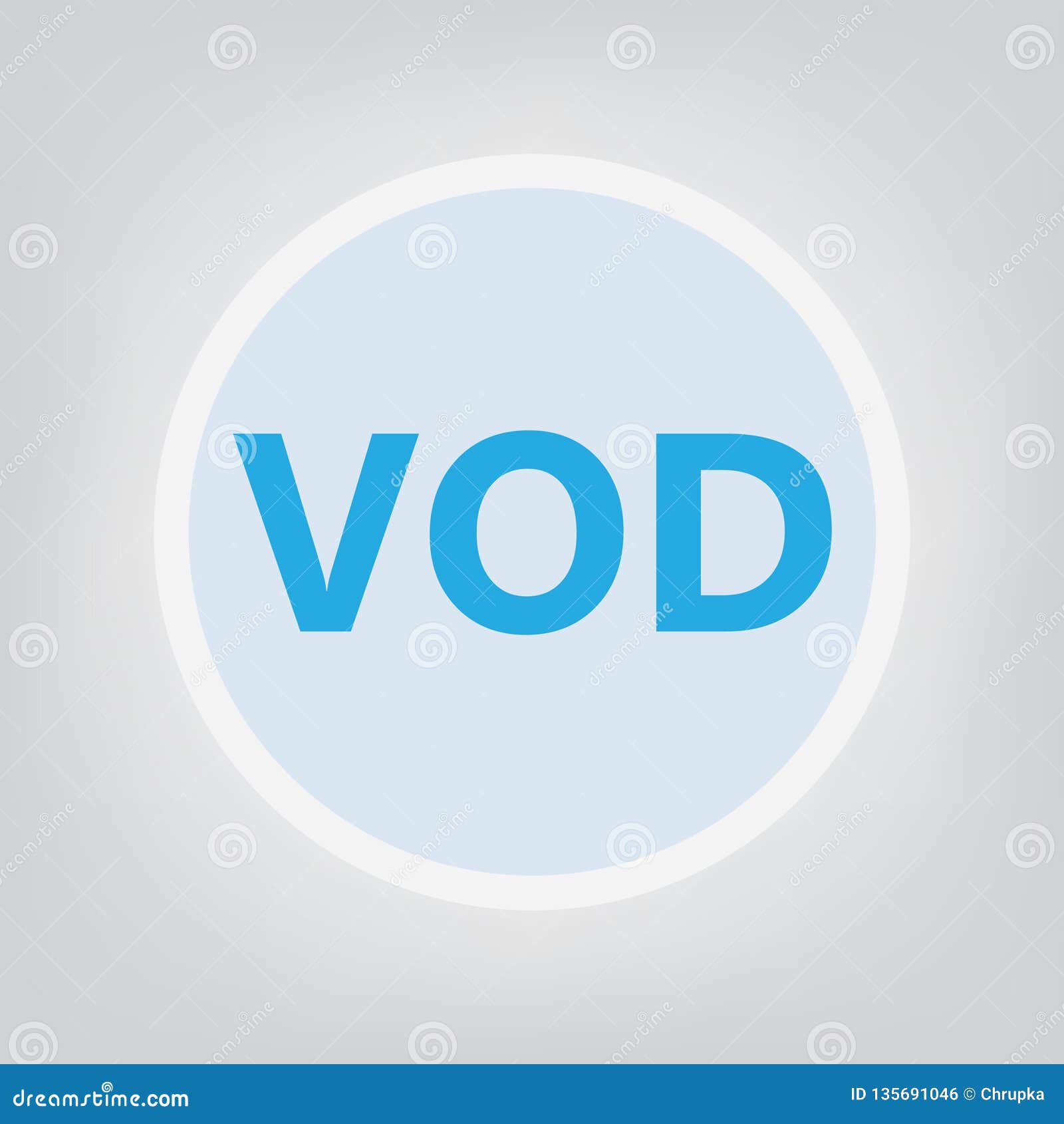 VOD Video on Demand Acronym Stock Vector