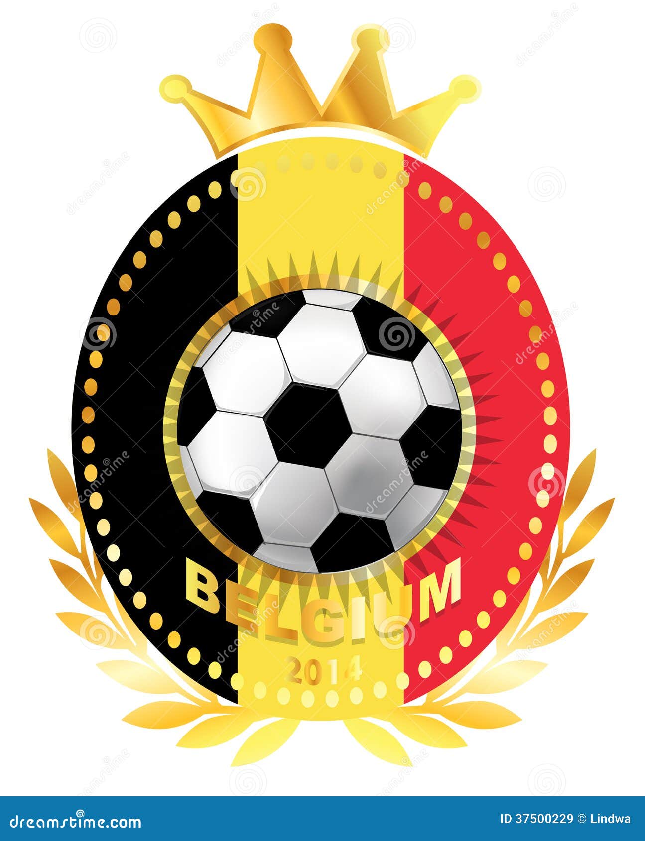 Voetbalbal Op De Vlag Van Belgie Vector Illustratie Illustration Of Trots Etiket 37500229
