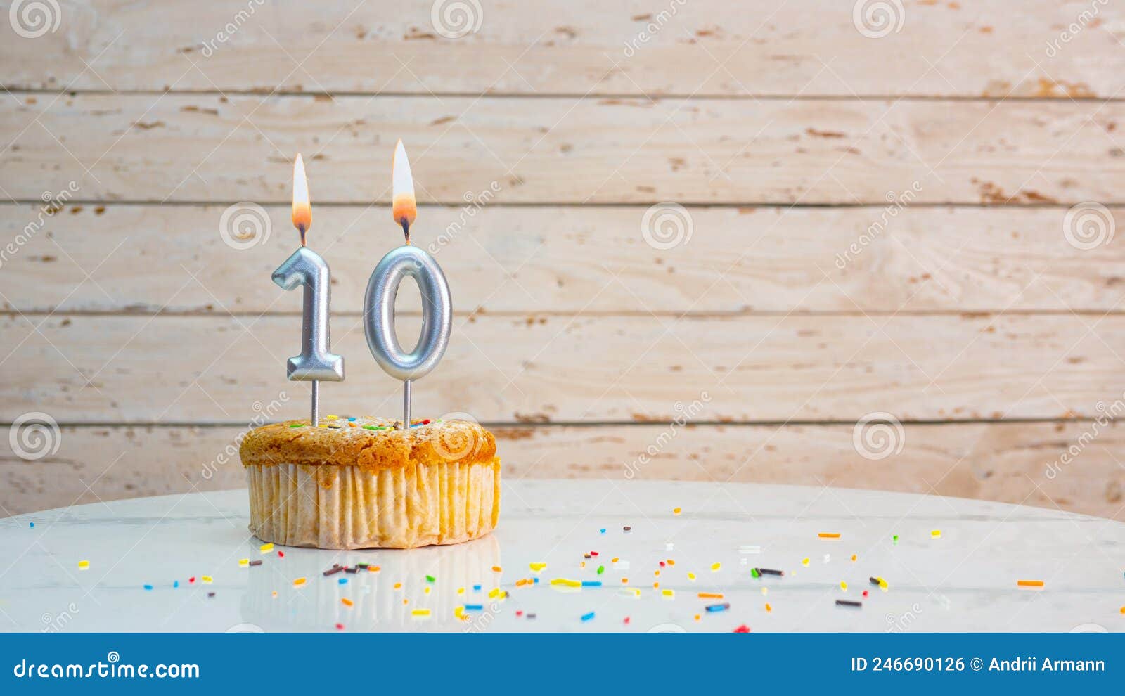 Carte - Gâteau bougie - 10 ans