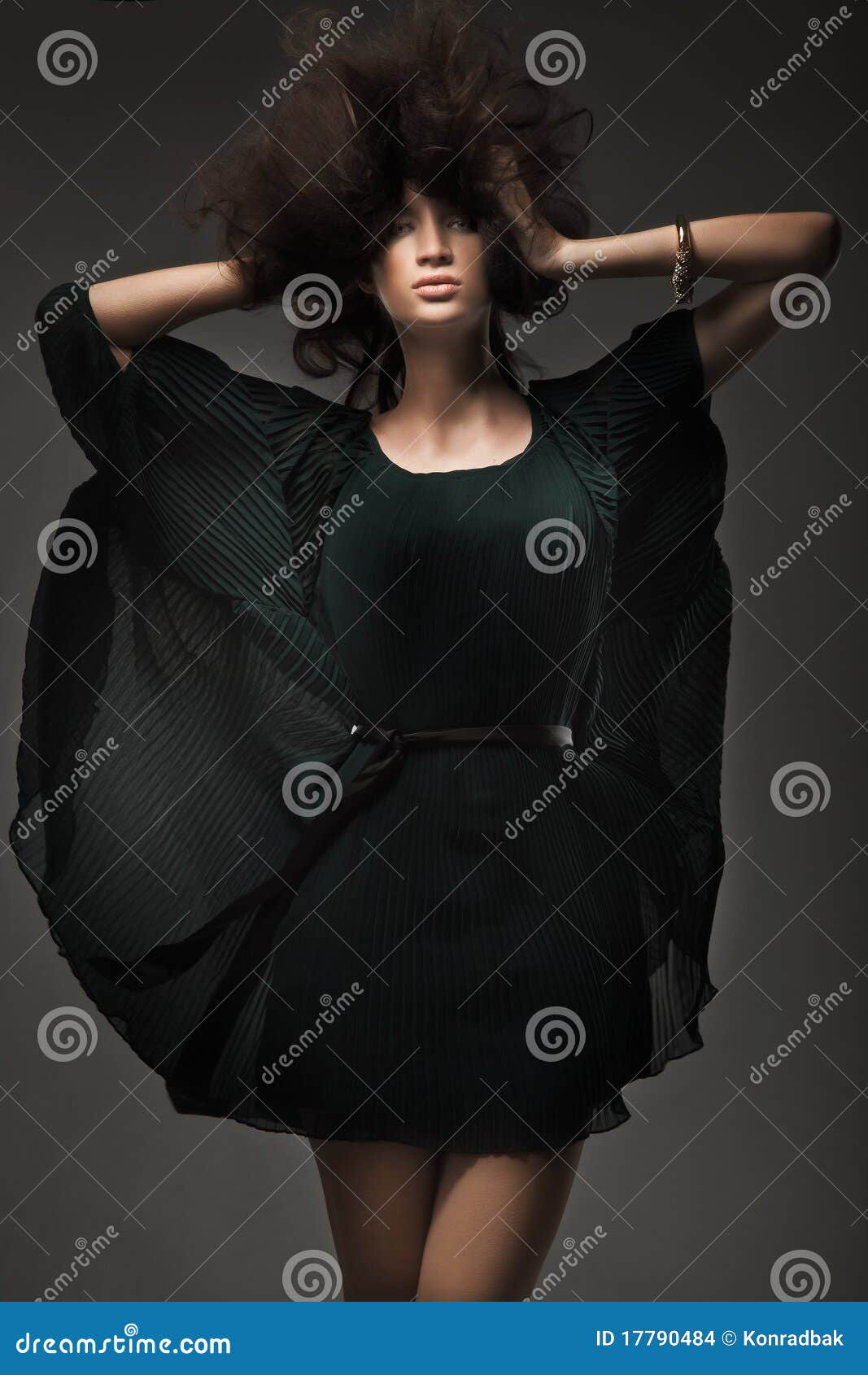 vogue style studio shot of a woman