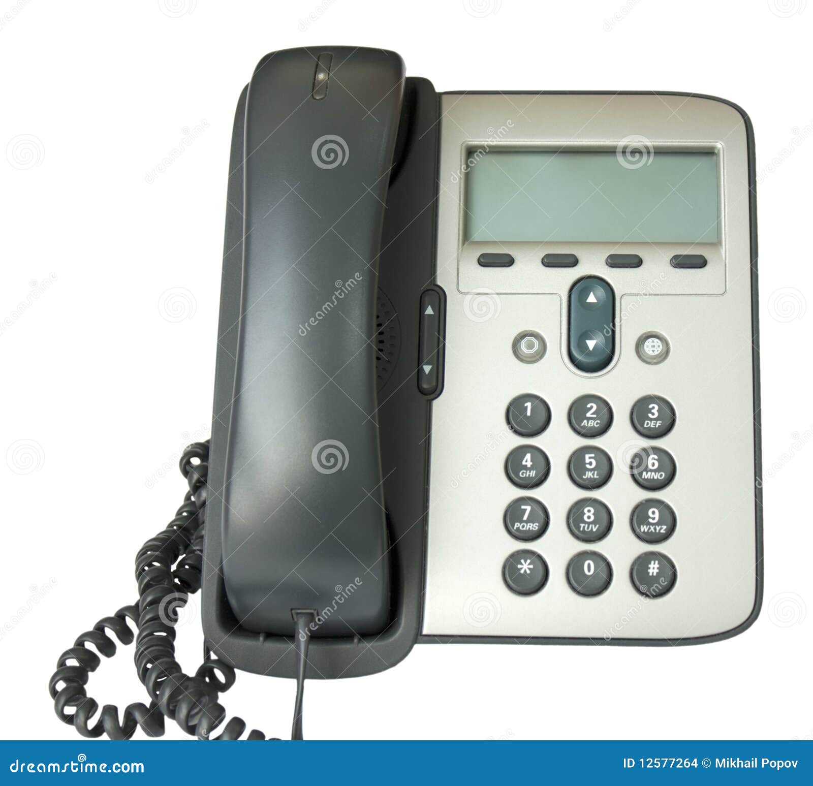 Voice IP phone stock photo. Image of button, isolated 12577264
