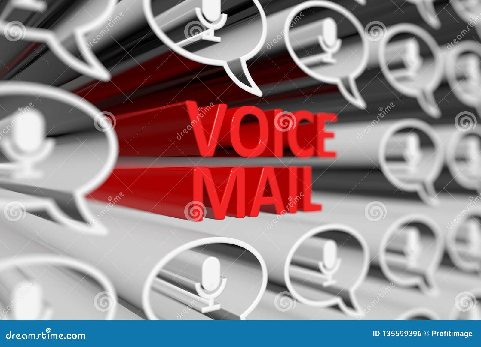 VOICE MAIL Concept Blurred Background Stock Illustration