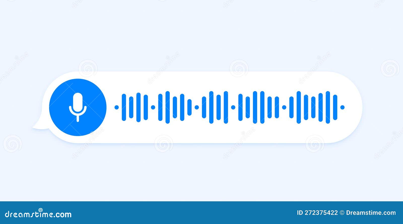 Voice Message, Audio Chat Interface and Record Play Bubble, Vector