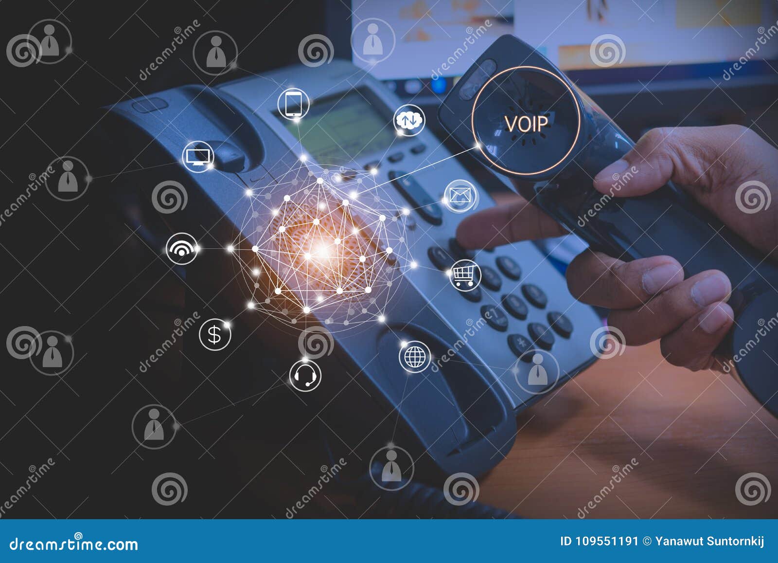 voip and telecommunication concept