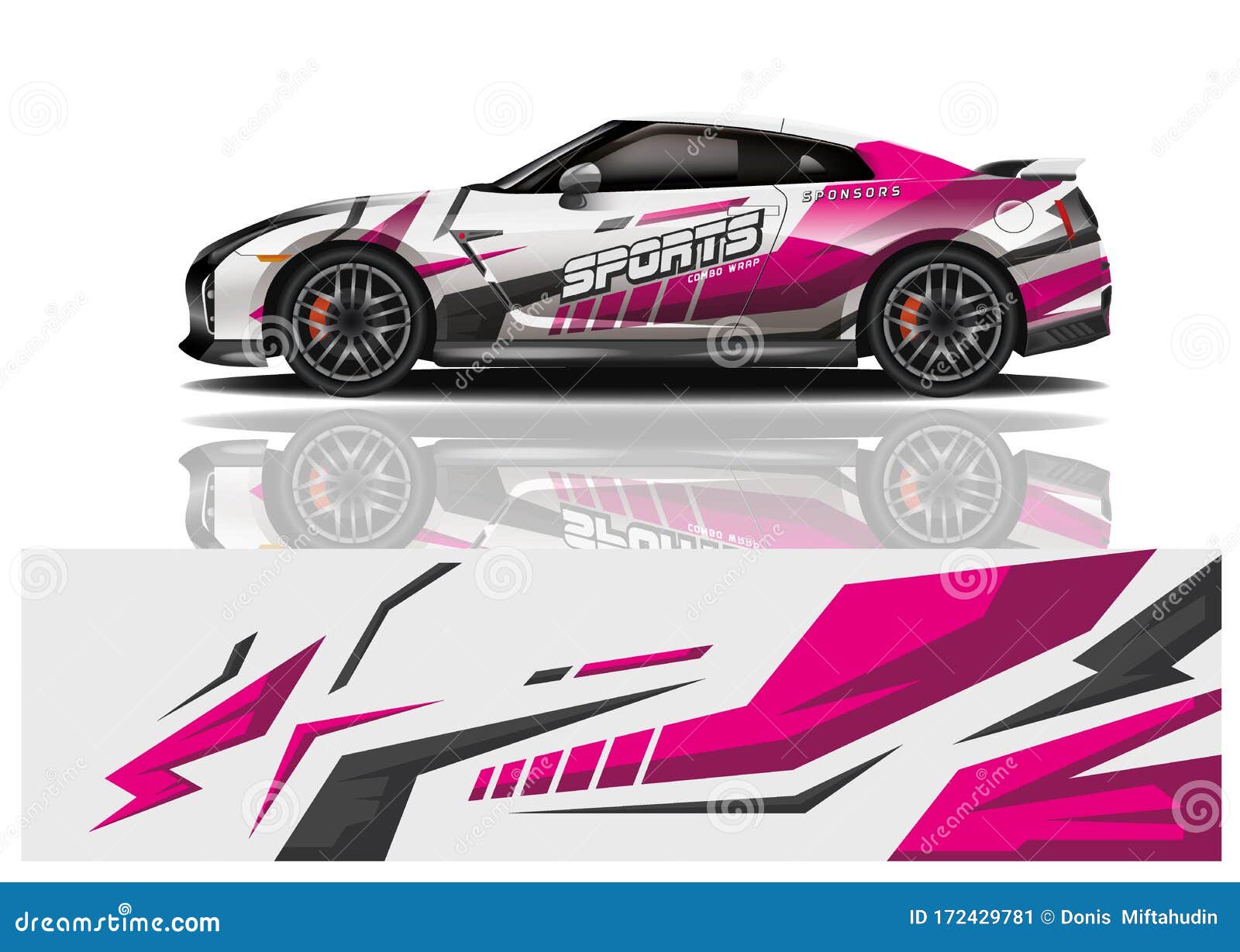 Voiture De Sport Autocollant Design Vecteur Illustration Stock