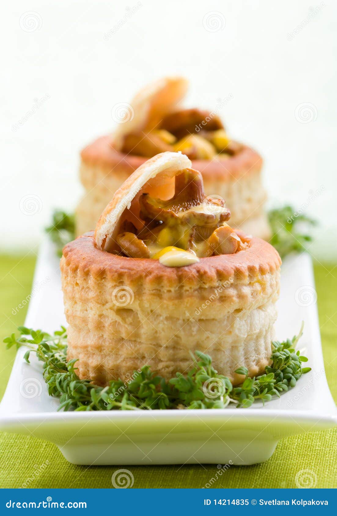 Volauvents Filled with Mushroom Stock Image Image of selective