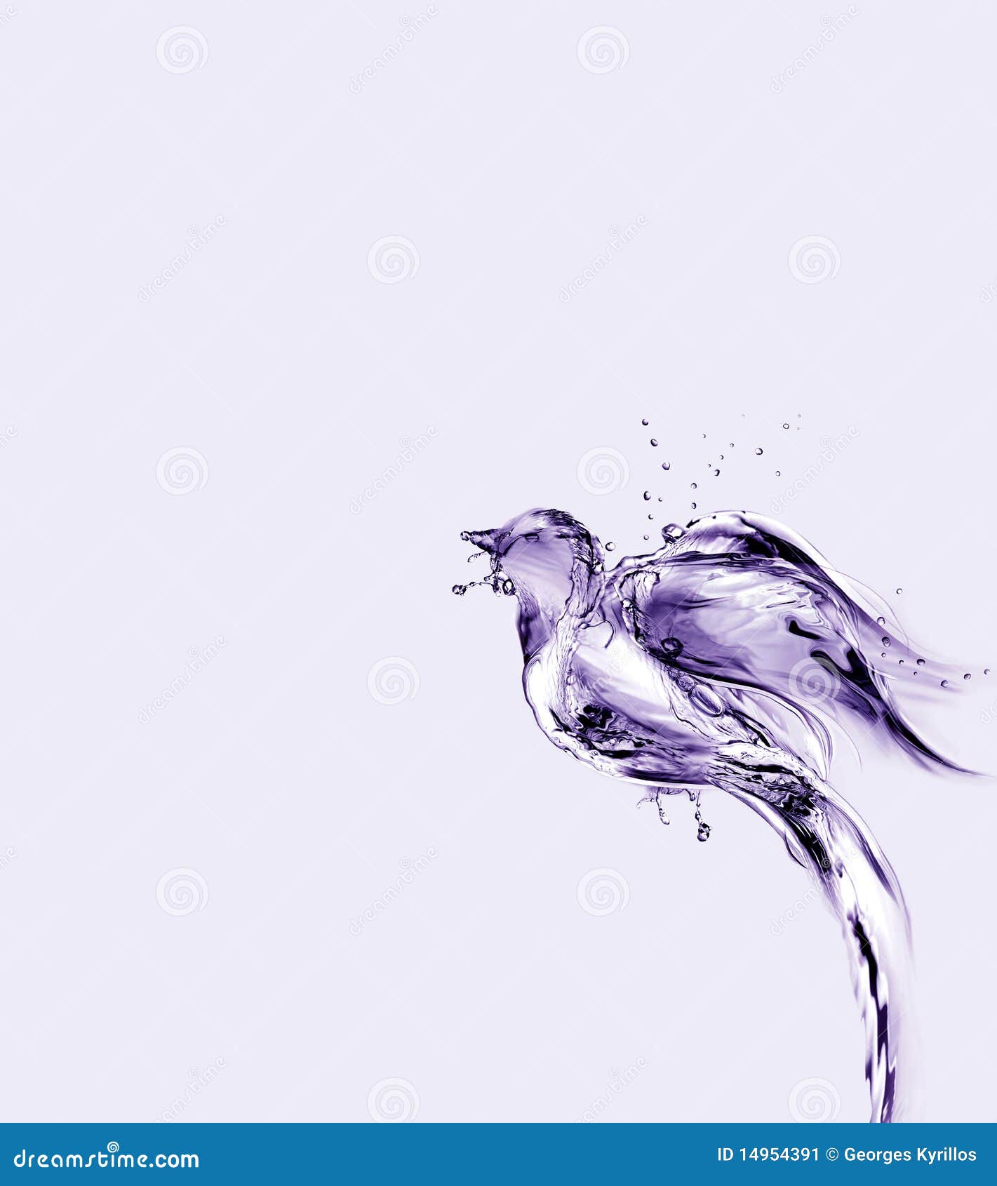 Vol Violet D Oiseau D Eau Vers Le Haut Et Loin Image Stock Image Du Ailes Calme