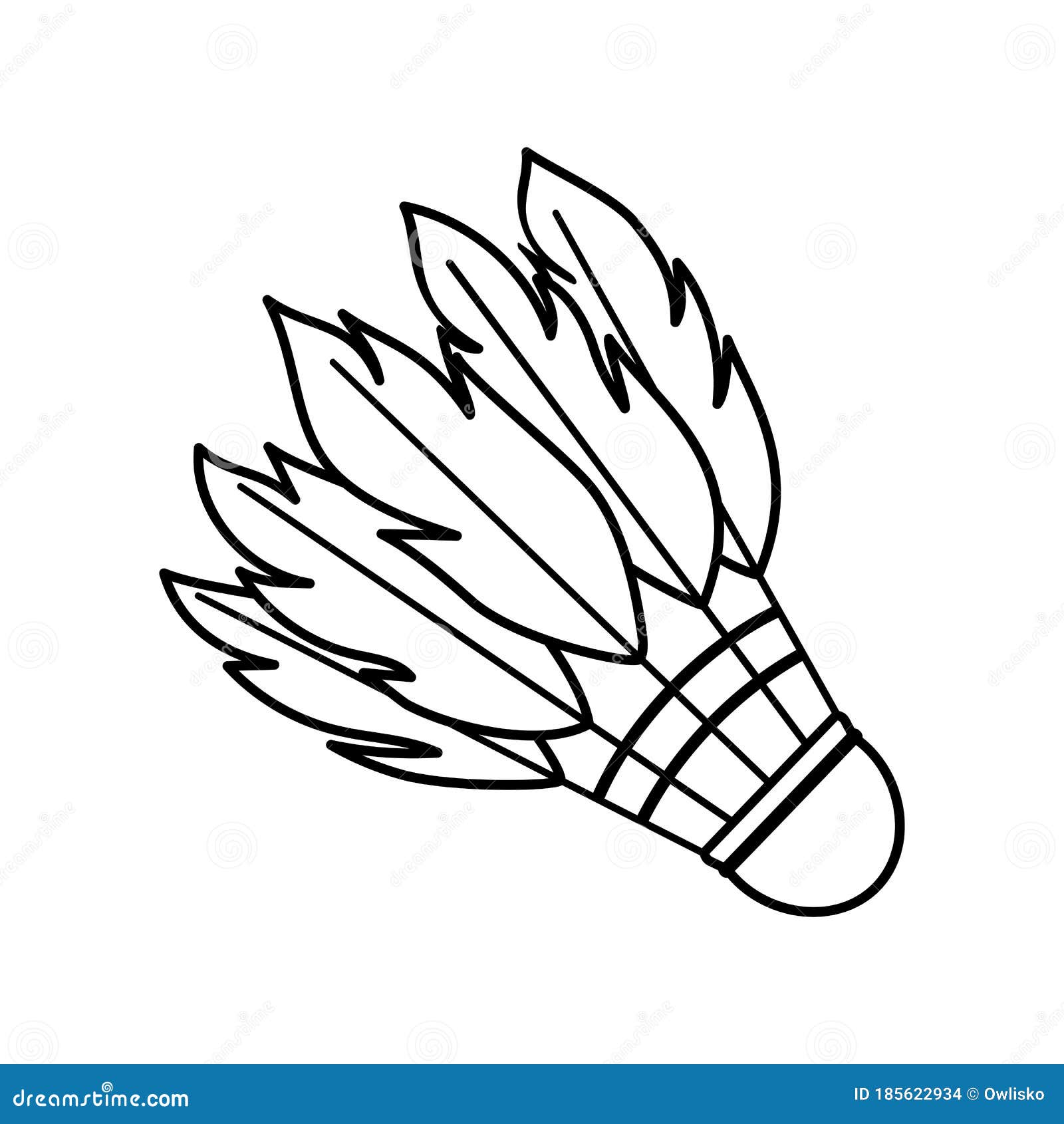 Volant Pour Badminton De Plumes D'oiseaux équipement De Sport Illustration  Vectorielle