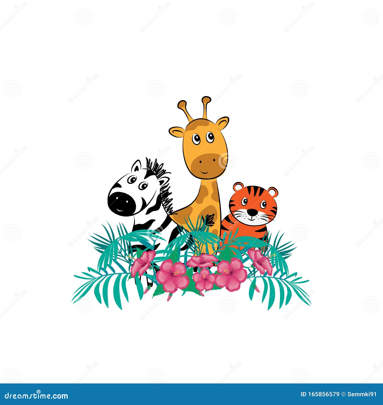 Volante De Animales De Dibujos Animados Tipo Safari Para Niños Modelo De  Tarjeta De Invitación De Fiesta Stock de ilustración - Ilustración de  negro, animal: 165856579