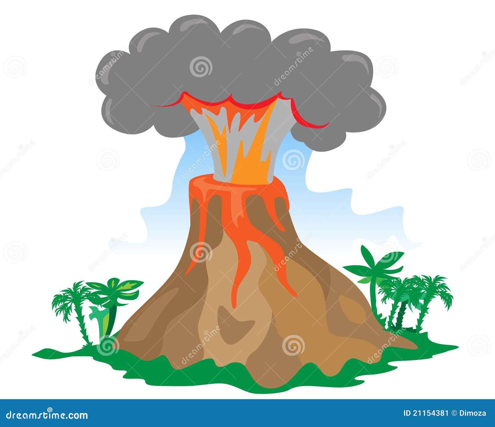 Volcan Eclatant De Dessin Anime Illustration De Vecteur Illustration Du Erupting Lave