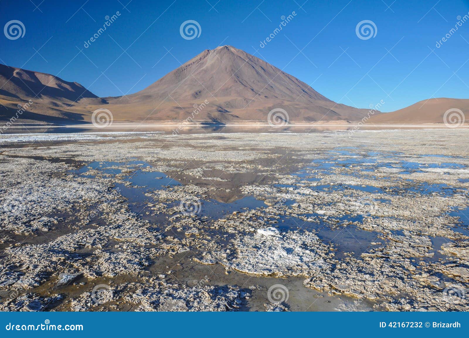 volcan licancabur with gorgeous landscapes of sur lipez, south b