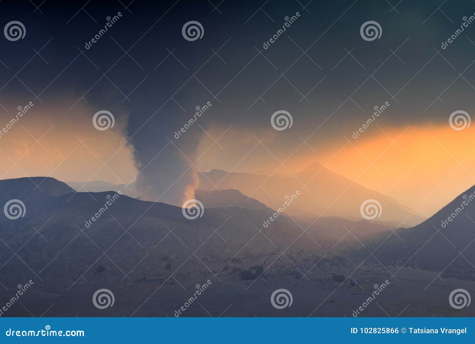 Volcanic Activity in Mount Bromo in Indonesia Stock Photo - Image of