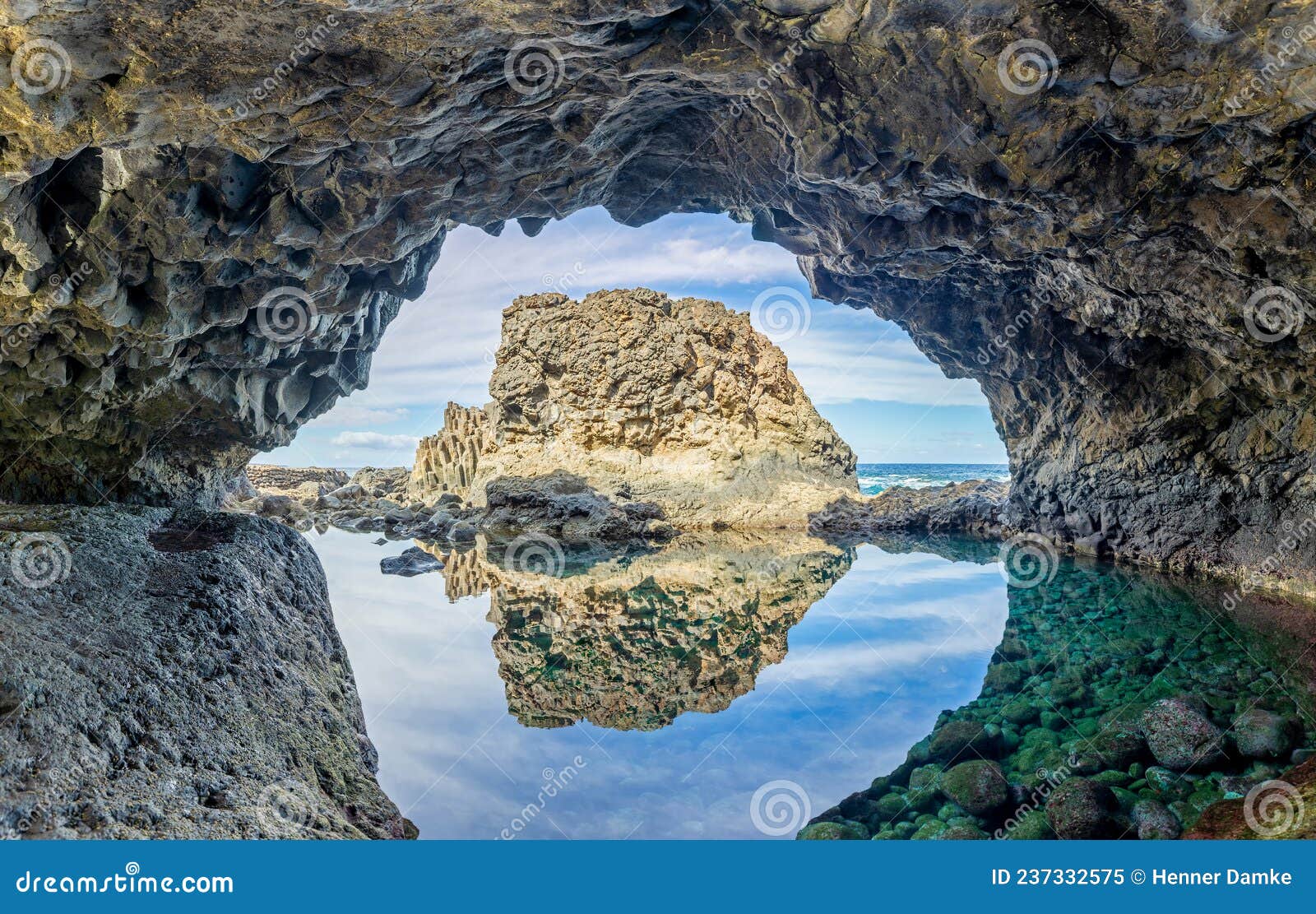 volcanic cavern at el hierro, canary islands